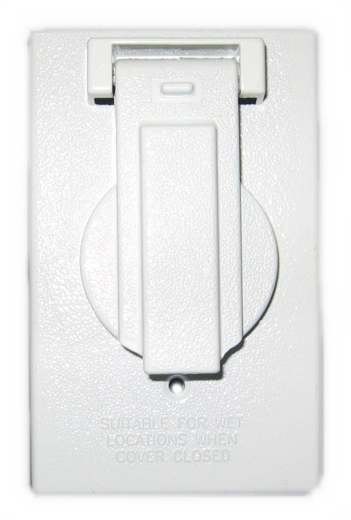 Sigma Engineered Solutions 14224WH Rectangle White Metal Weatherproof Electrical Box Cover