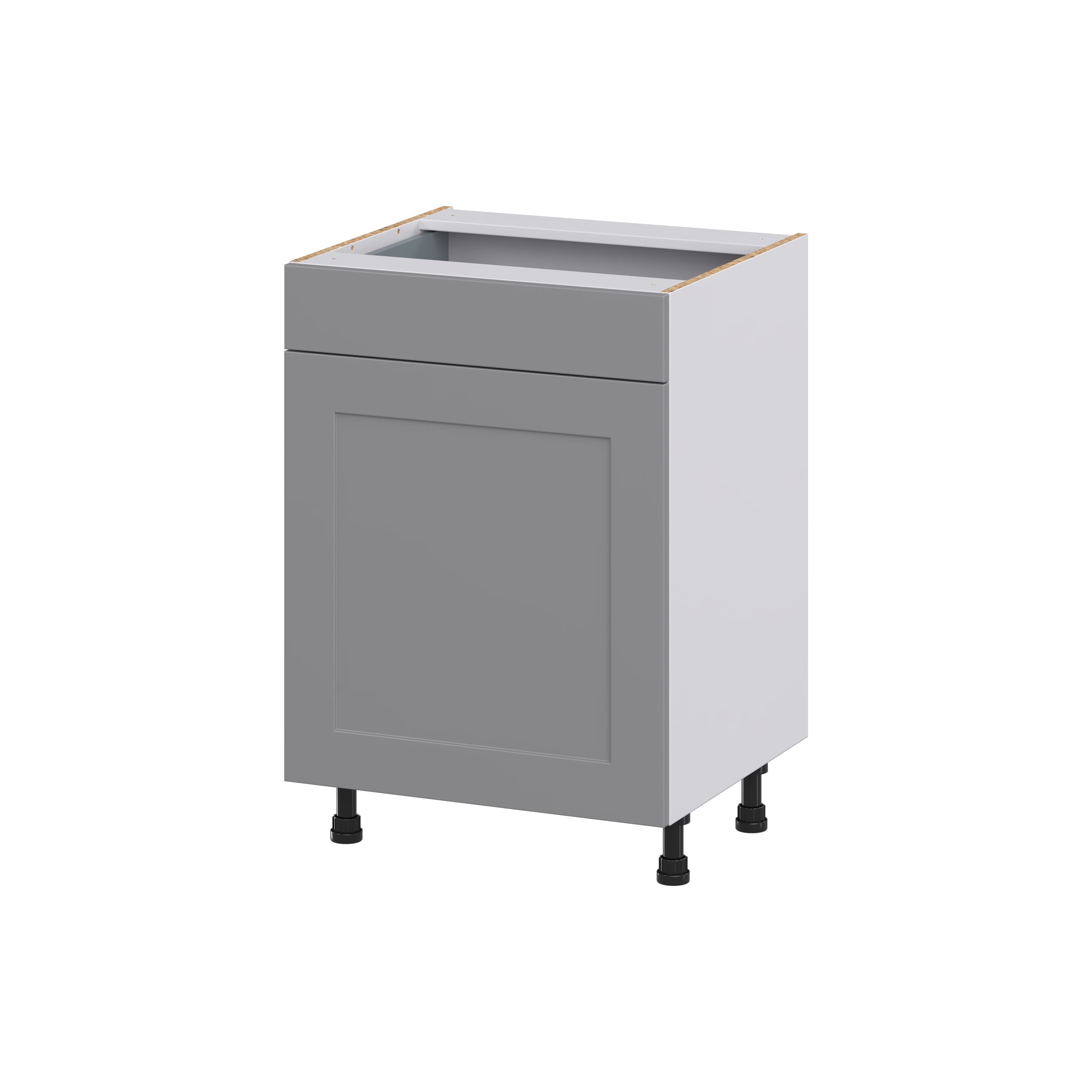 Hugo&Borg Beaumont 12-in W x 34.5-in H x 21-in D Slate Gray 1-Drawer Base Fully Assembled Cabinet (Recessed Panel Shaker Style)