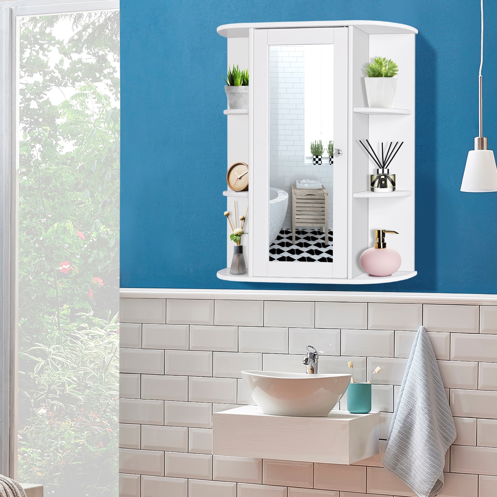 WELLFOR OUG58718WH Bathroom-Medicine-Cabinets - View #4