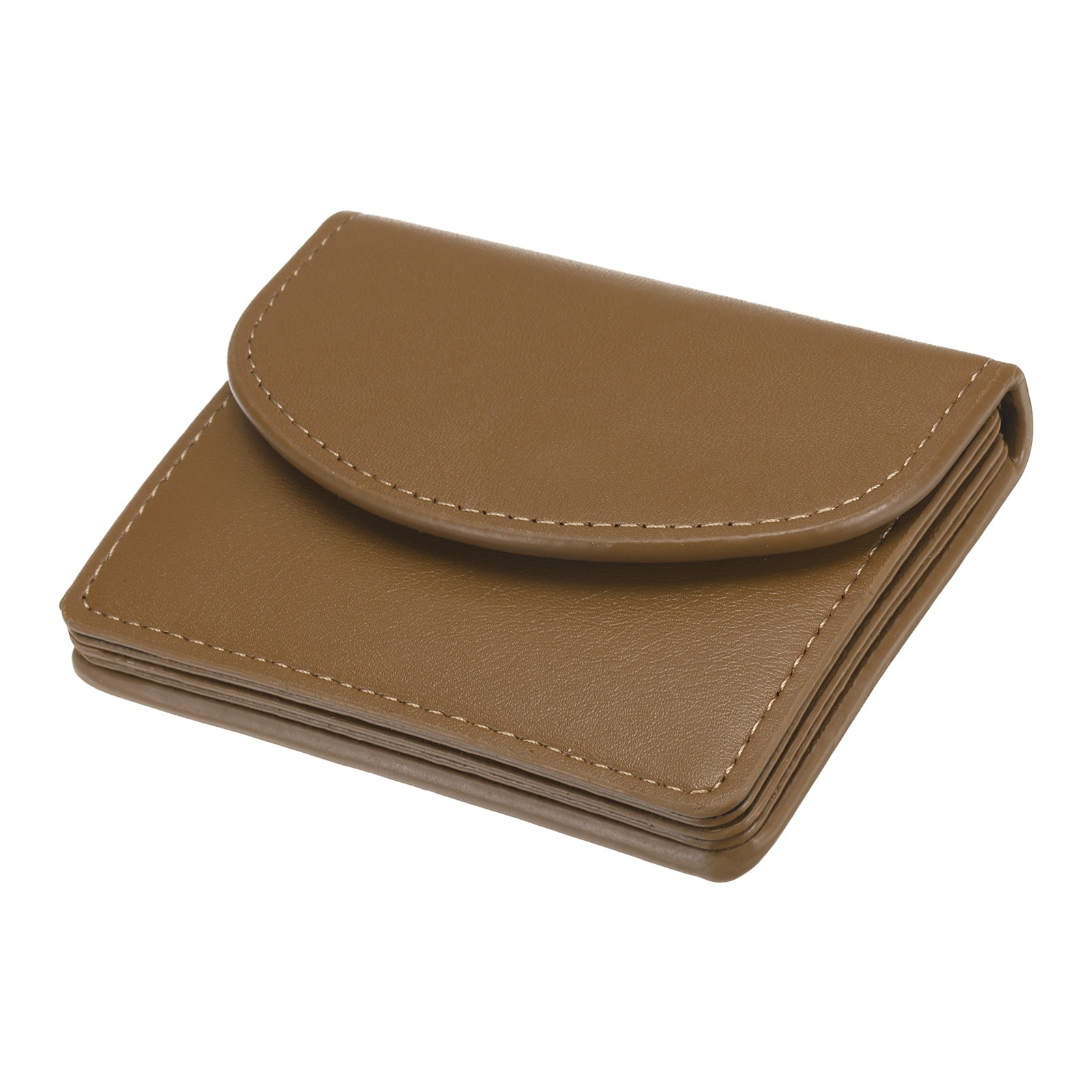 Unique Bargains PU Leather Business Card Case Business Name Card Holder Wallet with Magnetic Shut Pocket Holder for Women Credit ID Card Coffee