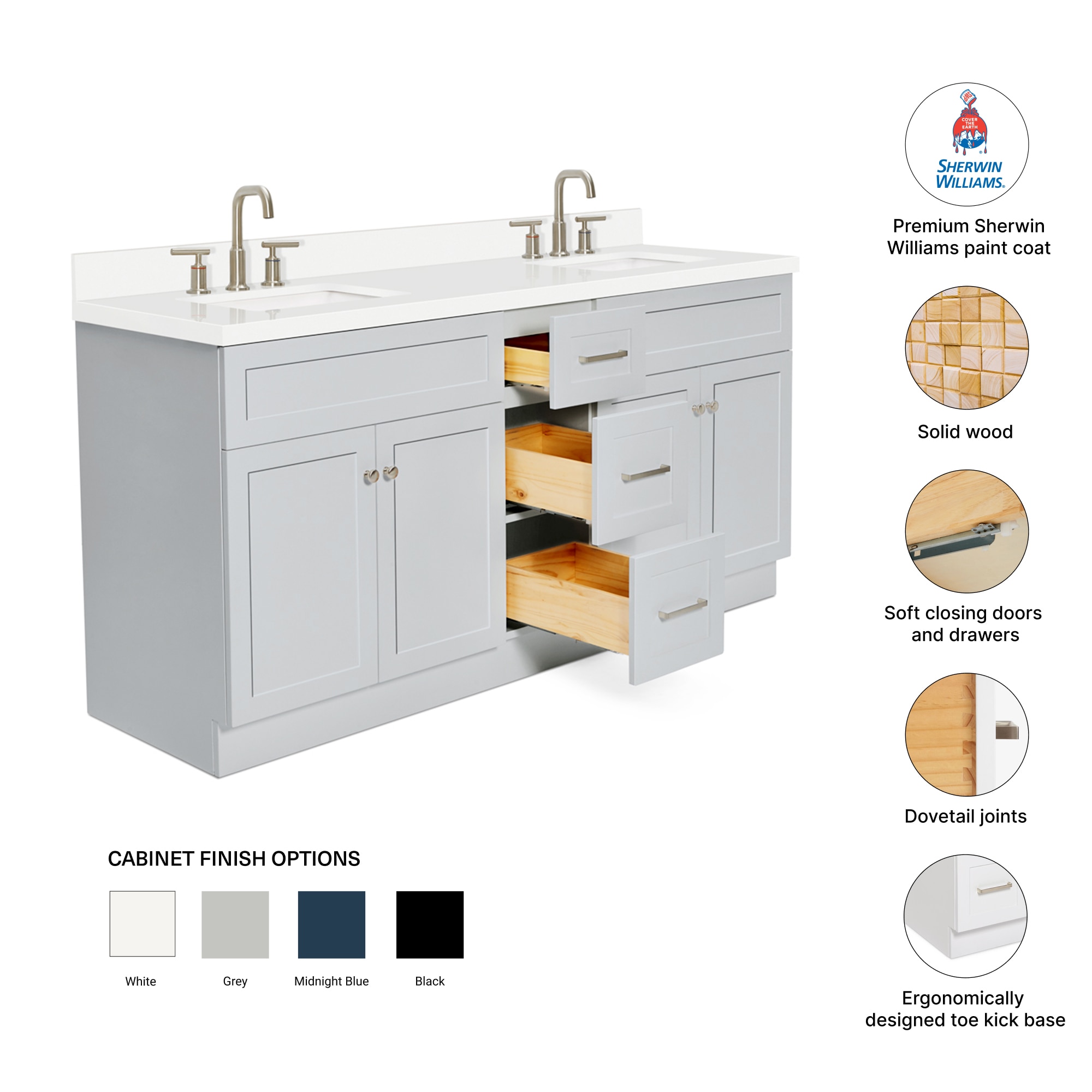 ARIEL F073DWQRVOBLK Bath-Vanity-Combo - View #4