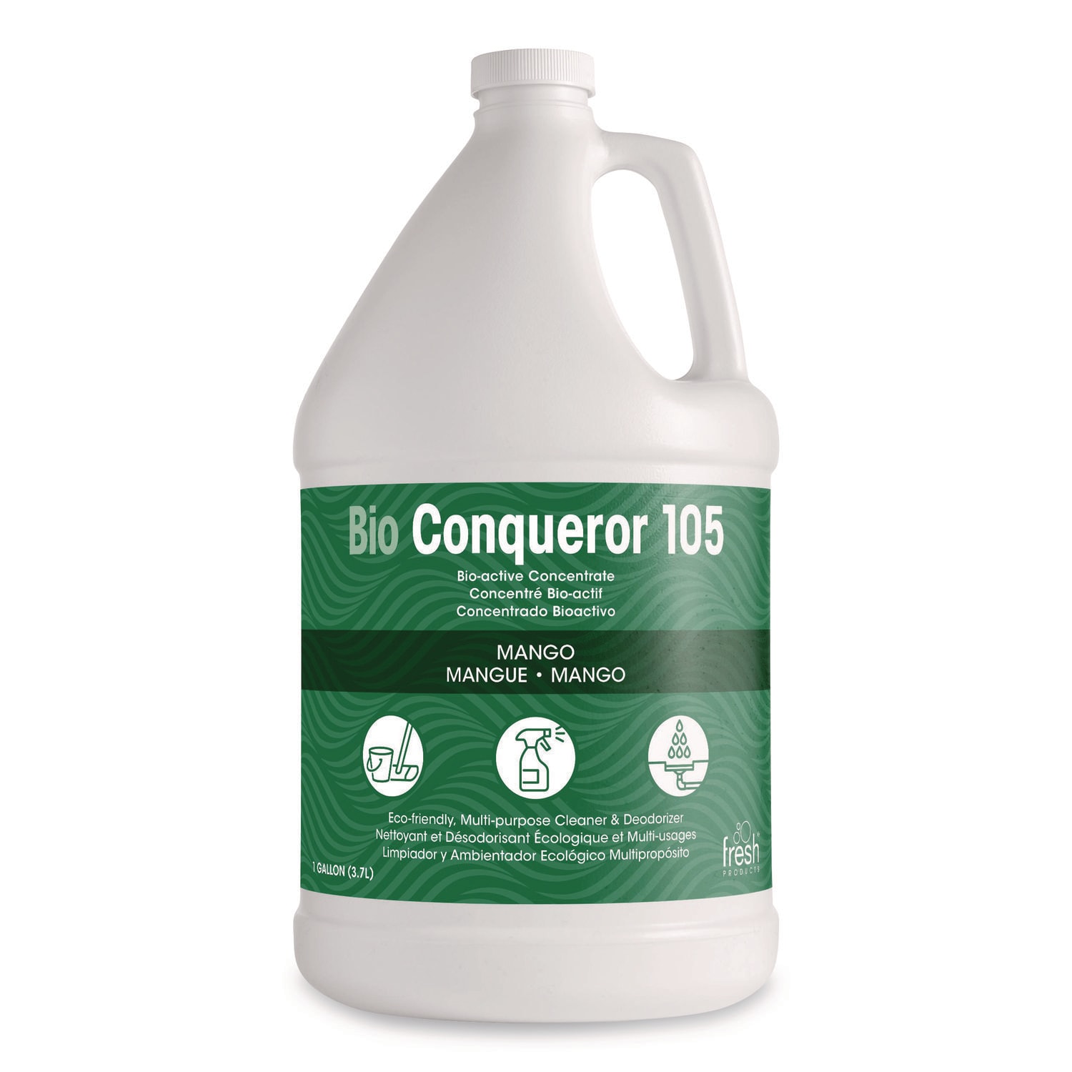 Fresh Products Bio Conqueror 105 Enzymatic Odor Counteractant Concentrate Mango 1 gal Bottle 4/Carton