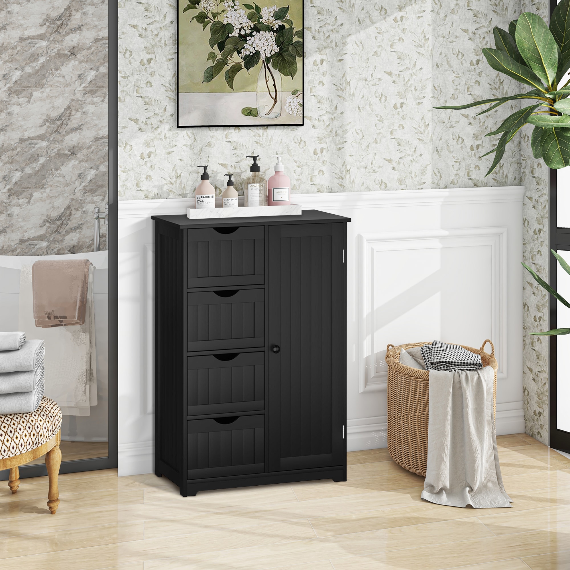 WELLFOR OUJ65930BK Linen-Cabinets - View #3