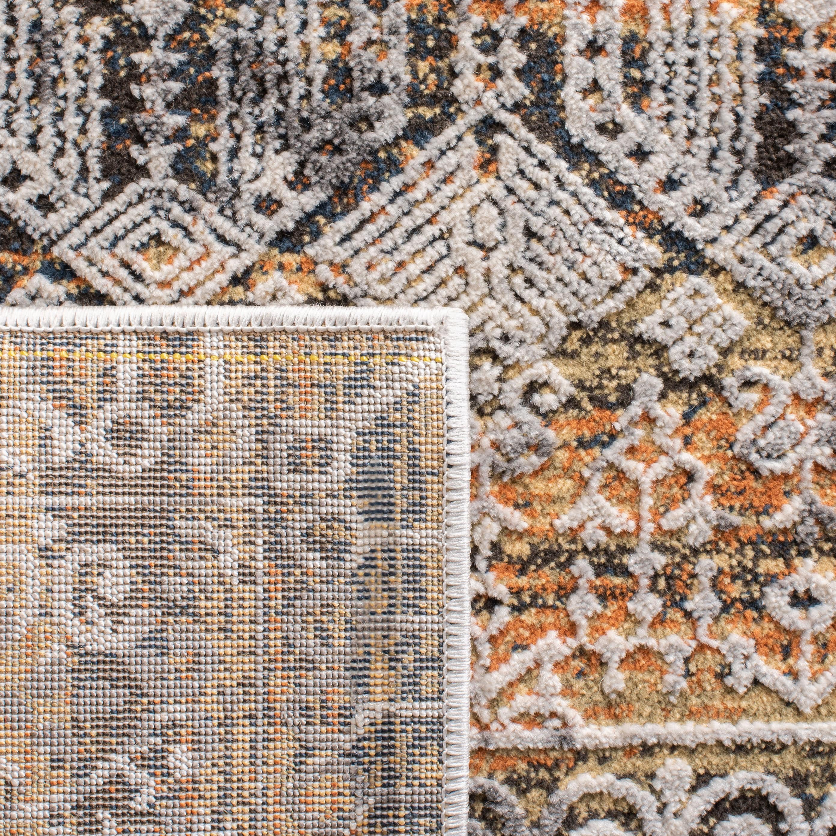 Reversible Easy-Care Grey/Brown Synthetic Rug, 4' x 6'
