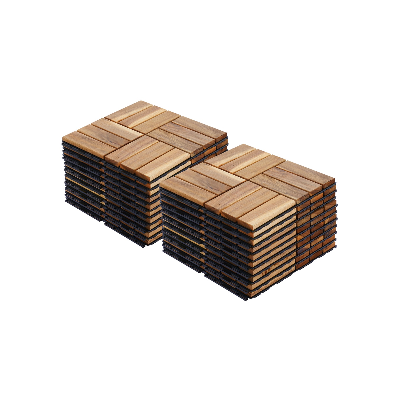 Bybafun 12-in x 12-in 20-Pack Yellow Prefinished Wood Deck Tile (20-sq ...