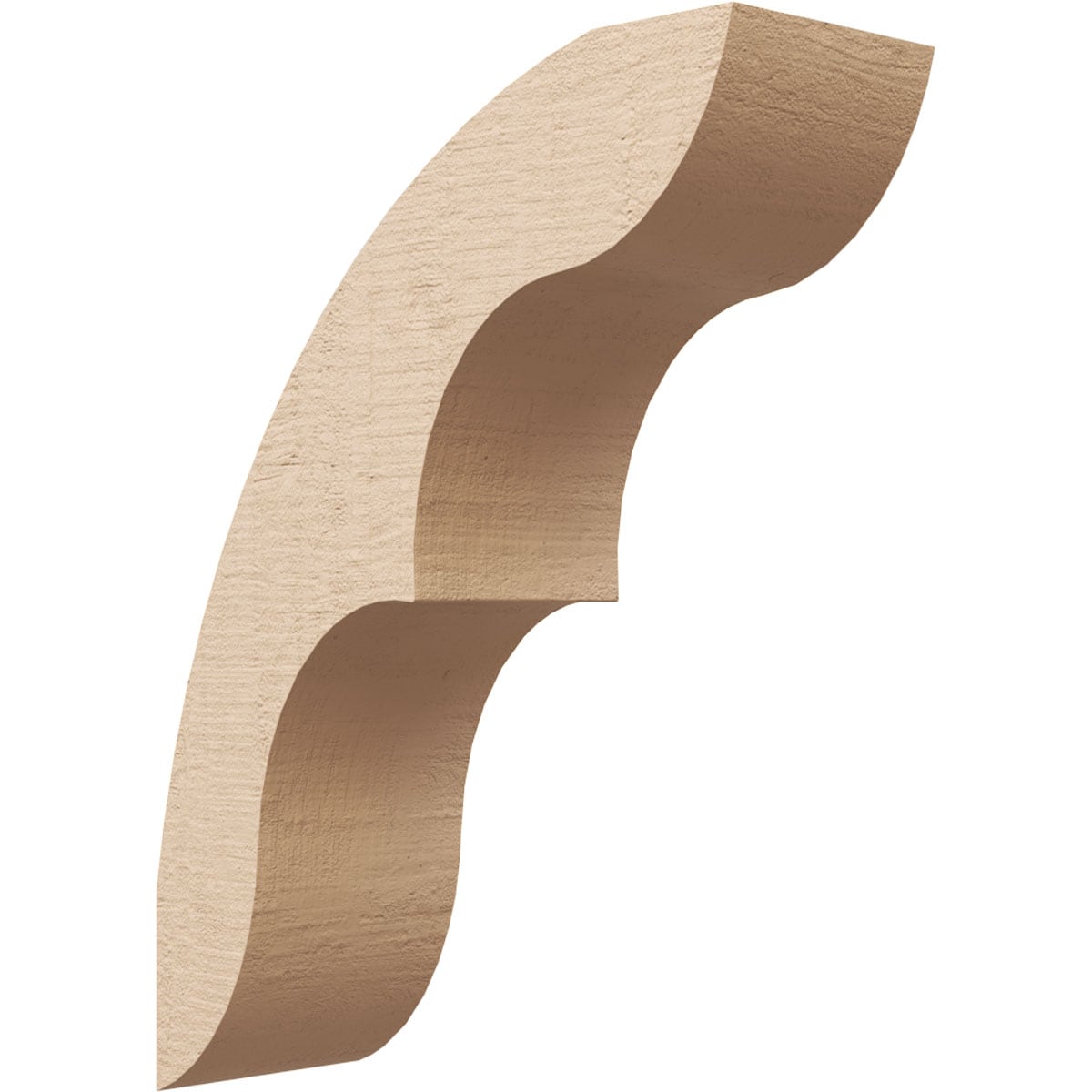 Ekena Millwork BRCUR05X14X18OZKRCPR 5-in x 18-in x 14-in Primed Urethane Ozark Rough Cedar Woodgrain TimberThane Knee Brace