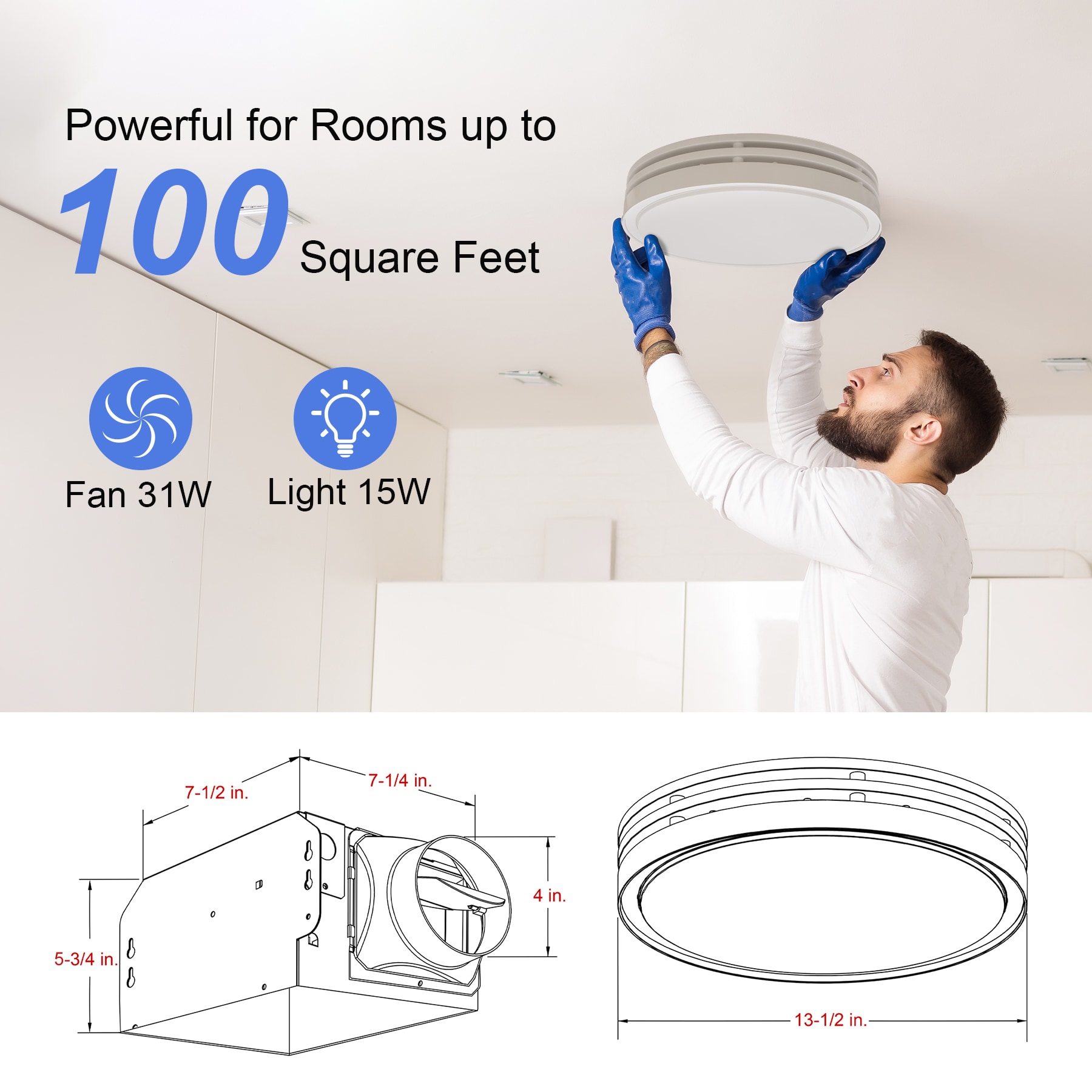 Akicon AK13110N4-W Bath-Fans - View #4