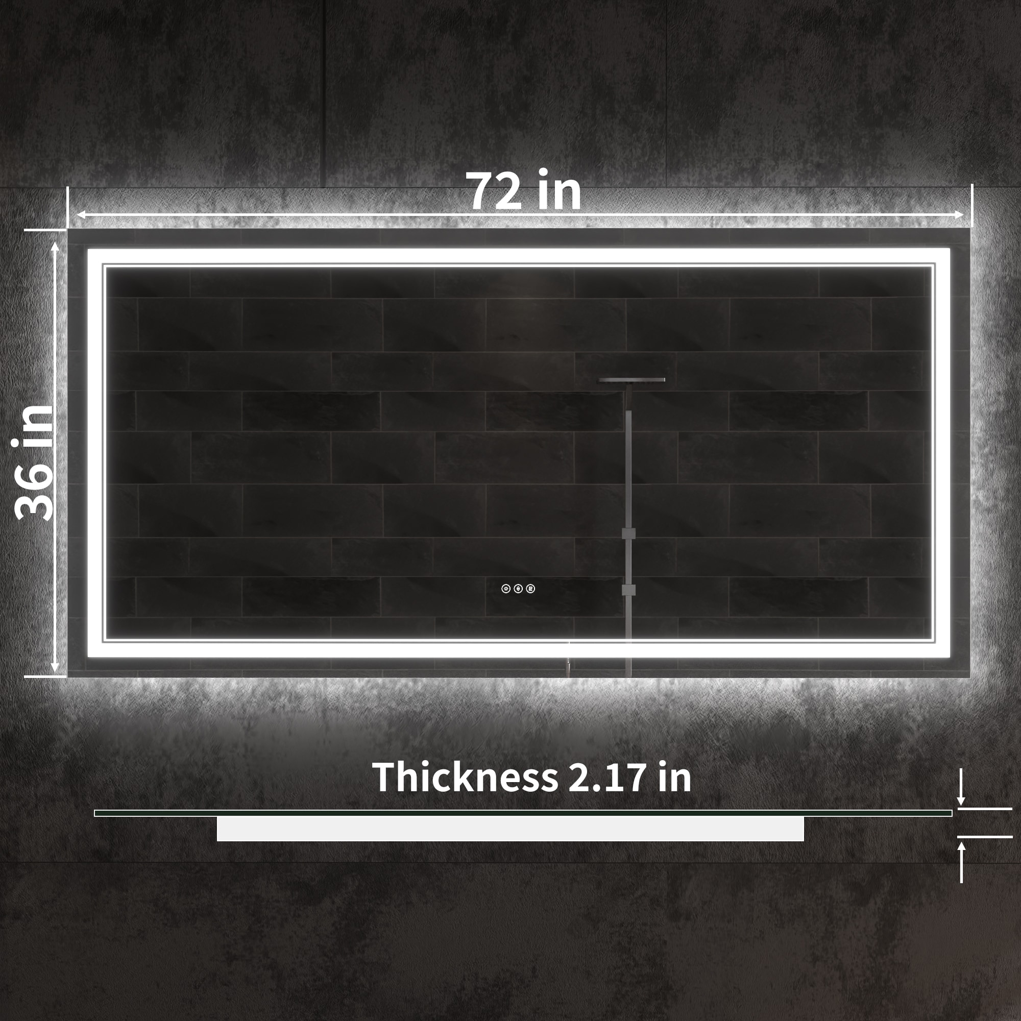 ExBrite EXBM3036V12 Framed-Bath-Mirrors - View #2