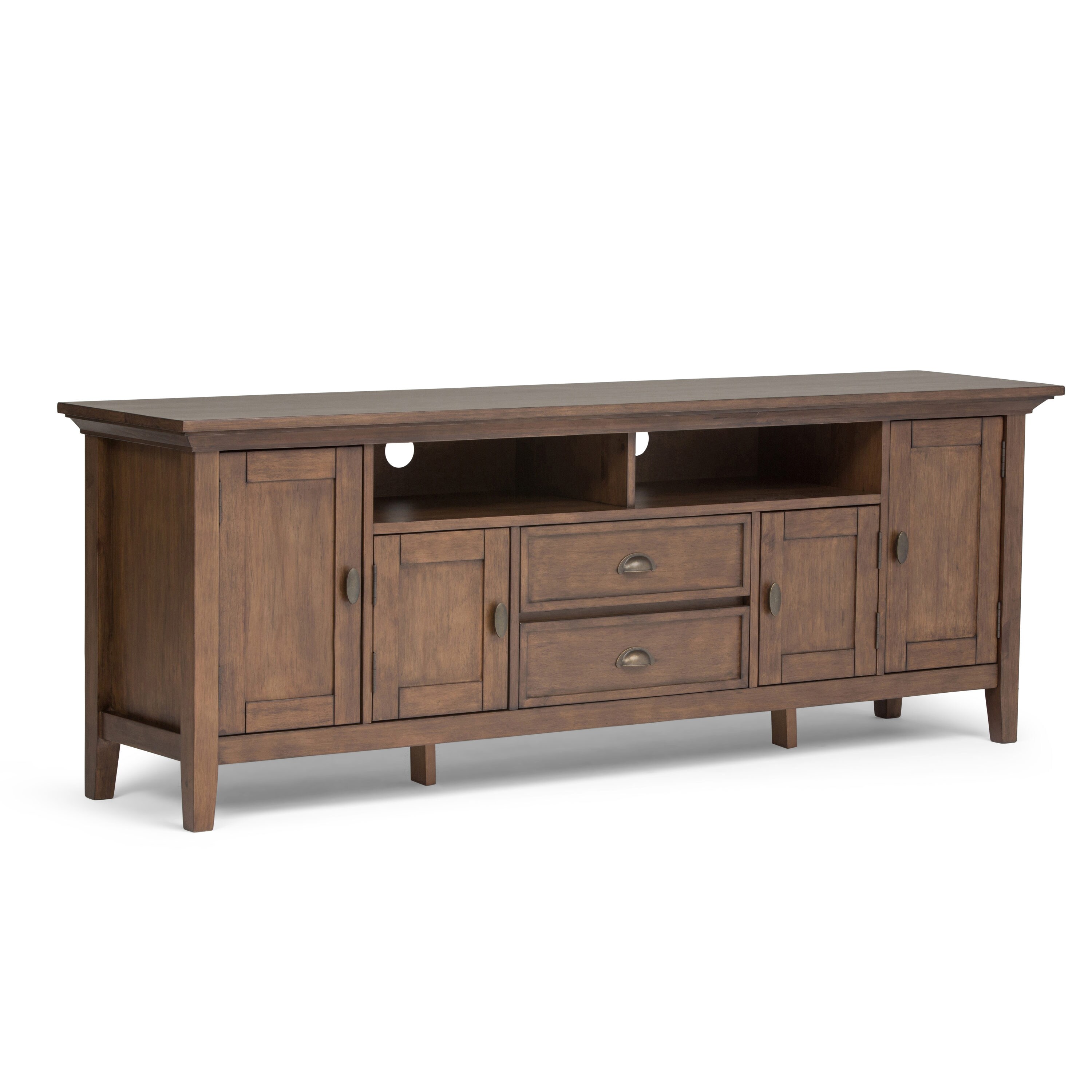 Simpli Home - Redmond Low Storage Cabinet - Rustic Natural Aged Brown