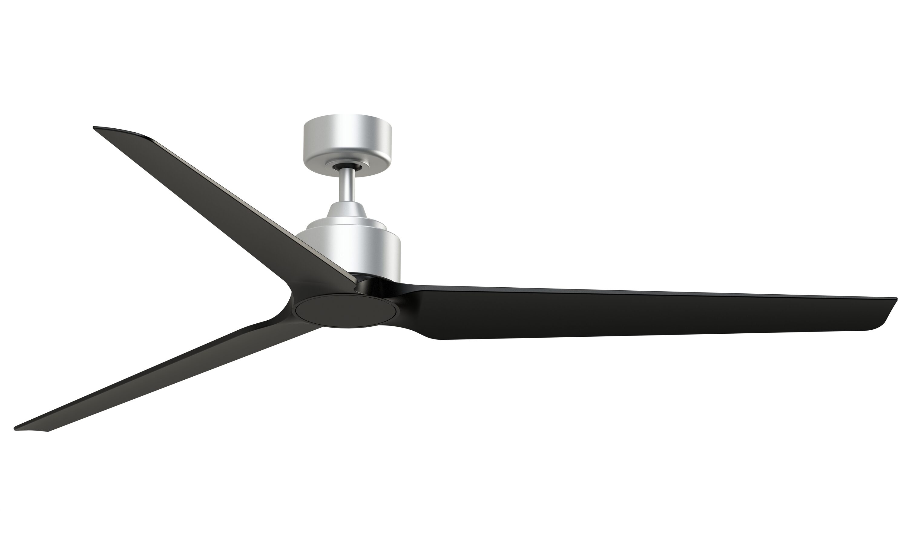 Fanimation TriAire Custom 44-in Silver with Black Blades Color-changing Integrated LED Indoor/Outdoor Smart Propeller Ceiling Fan with Light and Remote (3-Blade) FPD8514SLW-44BLW-LK Sansujyuku sansujyuku.com