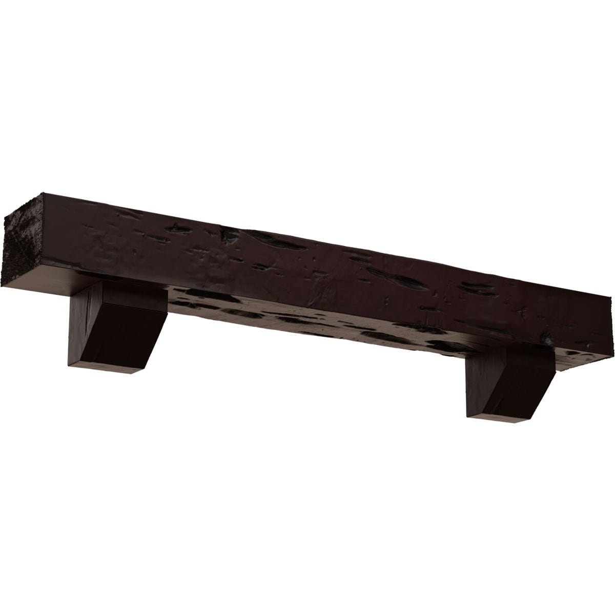 Ekena Millwork MANUPC04X08X72ASZY 72-in W x 4-in H x 8-in D Cherry (Premium) Hollow Urethane Rustic Fireplace Mantel