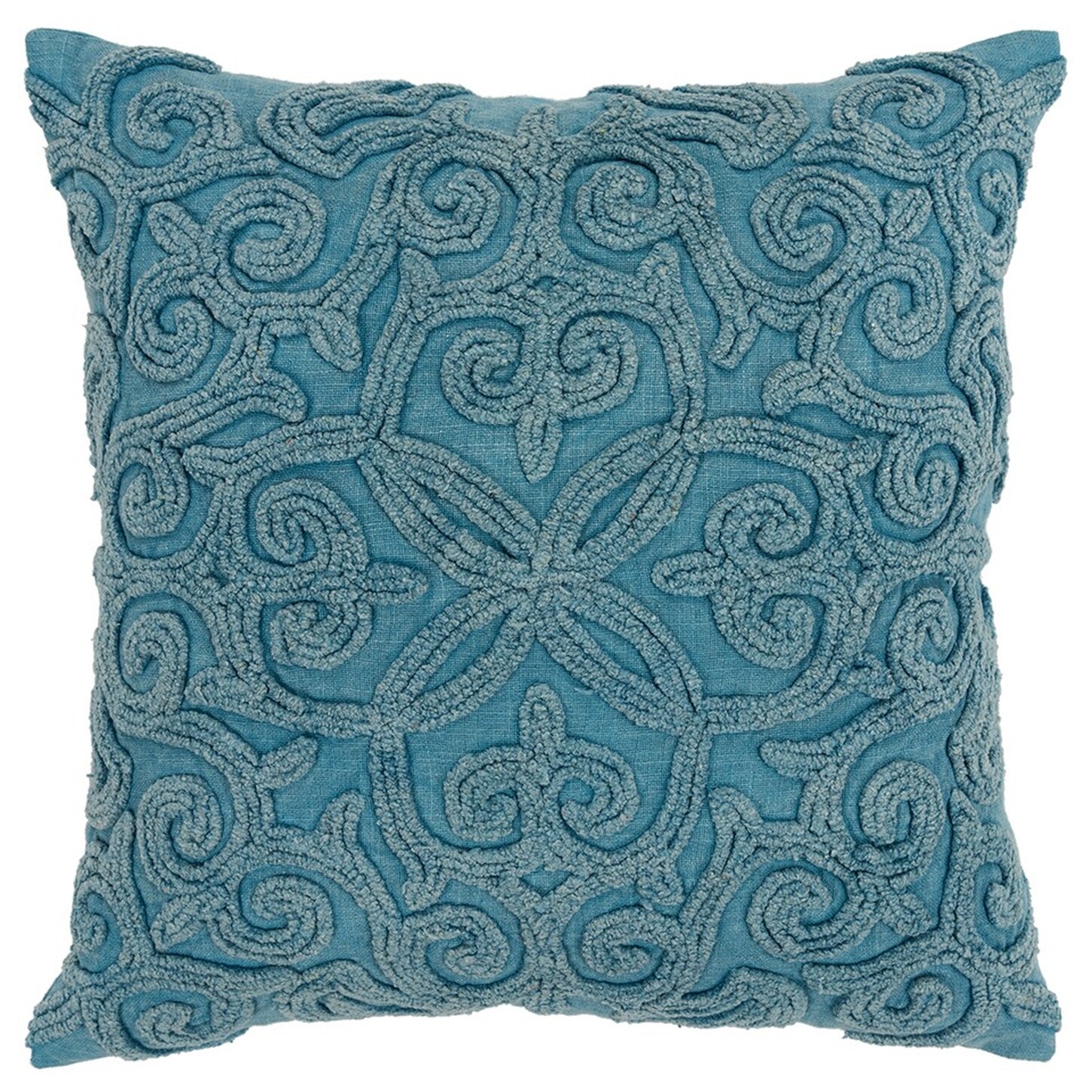 HomeRoots 4000403396 20-in x 20-in Light Blue Square Indoor Decorative Pillow