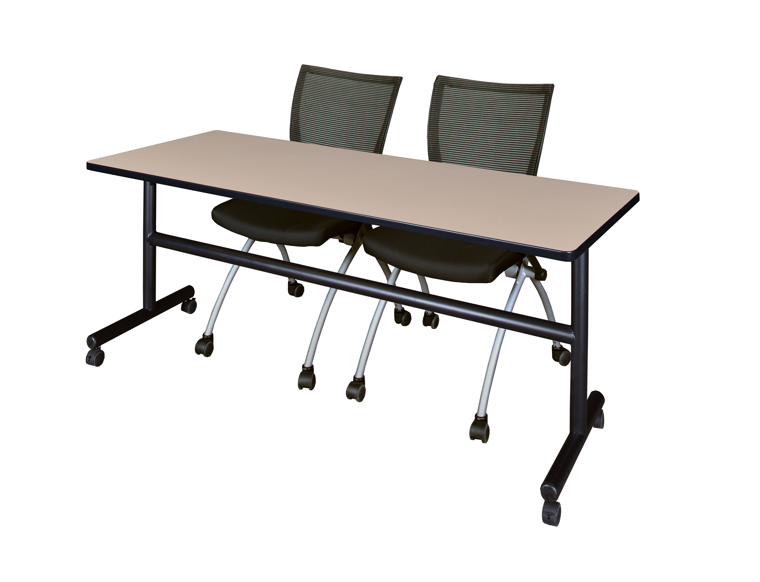 Regency MKFT7224BE09BK Training Off-white 4-Person Training Table (72-in W x 29-in H)