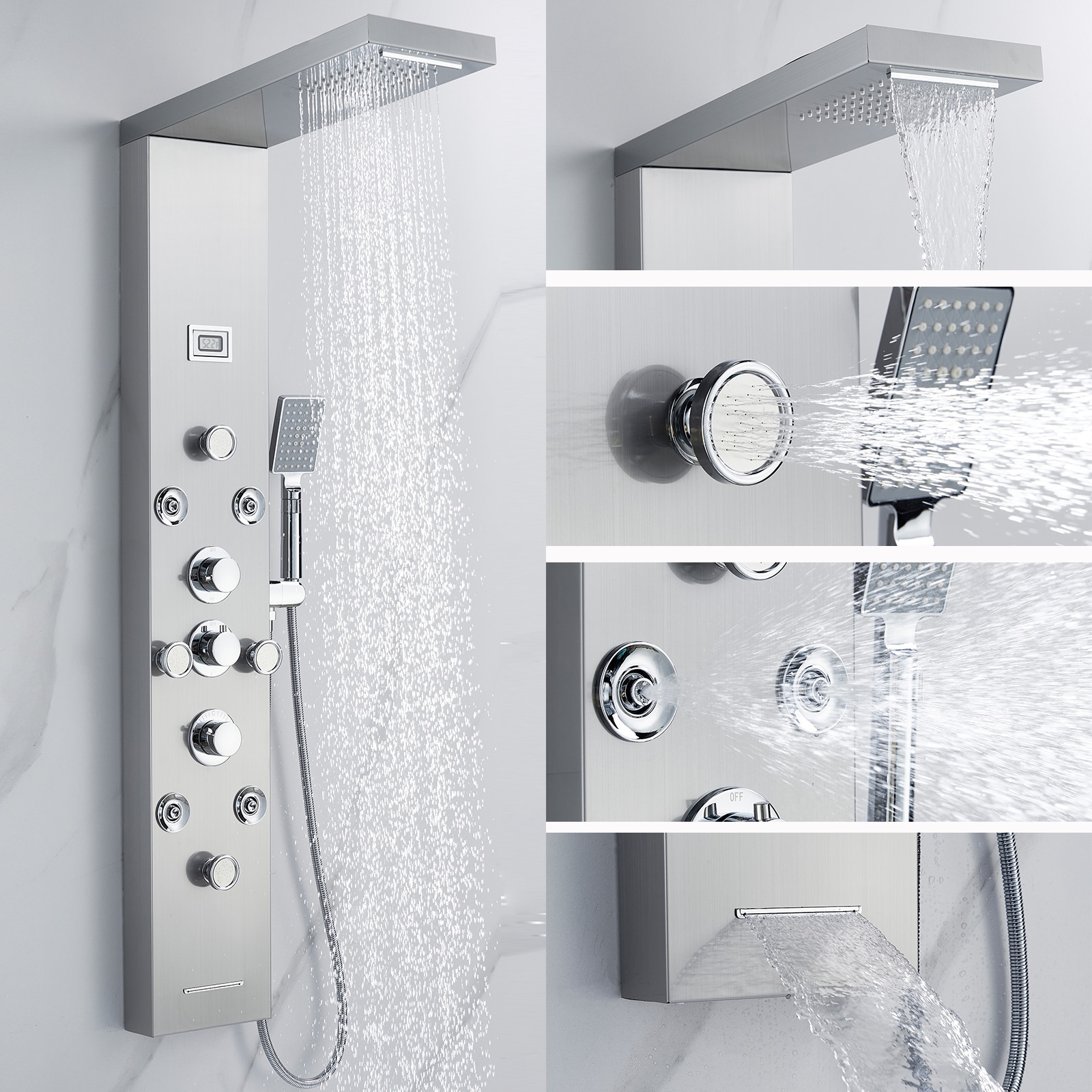 BYH SS-5001-NPC Showerhead-Bar-Panels - View #3