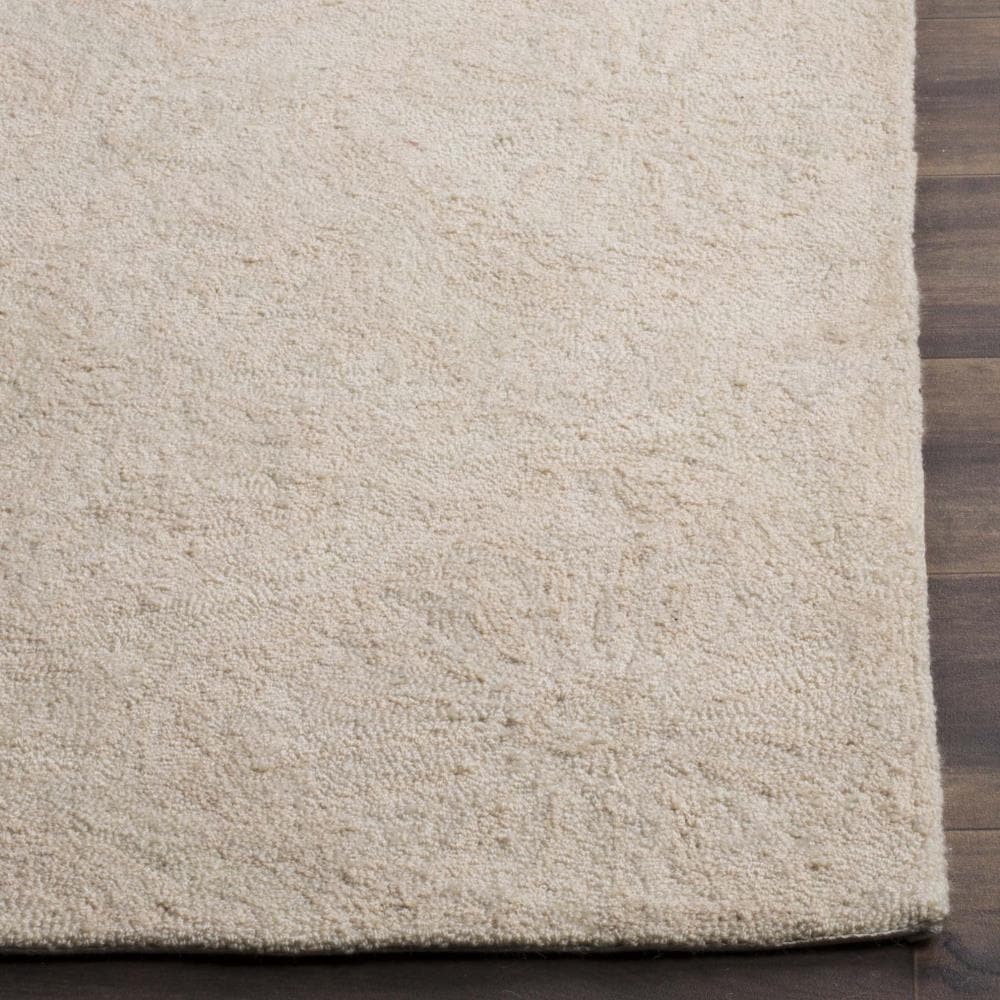 Reversible Creme Hand-Knotted Easy Care Synthetic Rug, 6' x 9'