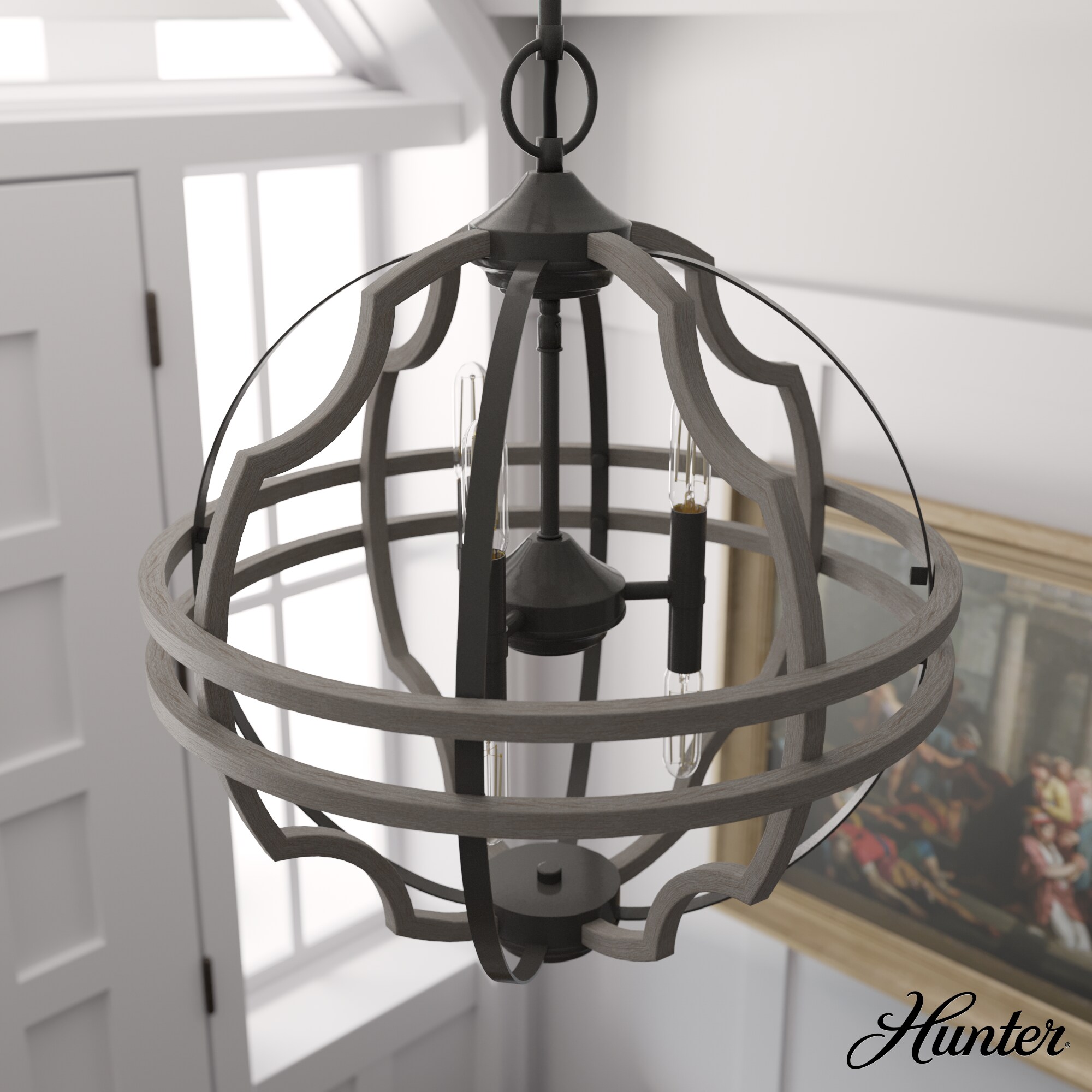 Stone Creek Noble Bronze Globe Pendant with LED Lights