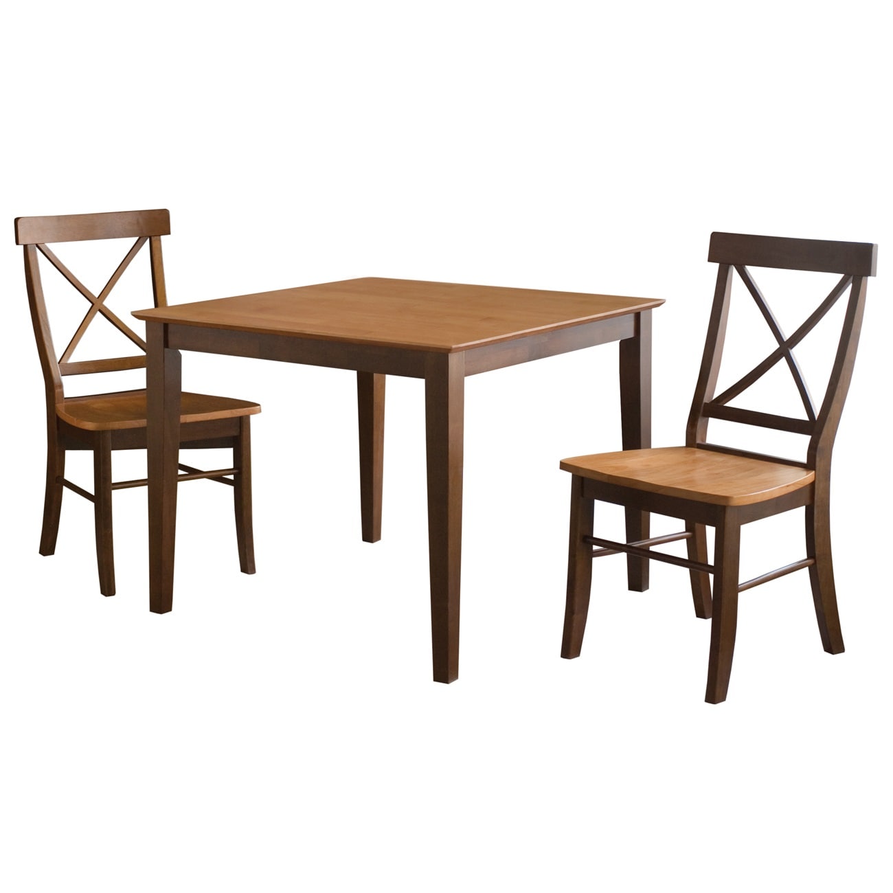 International Concepts K58-3636-613-2 Cinnamon/Espresso Casual Dining Room Set with Square Table (Seats 2)