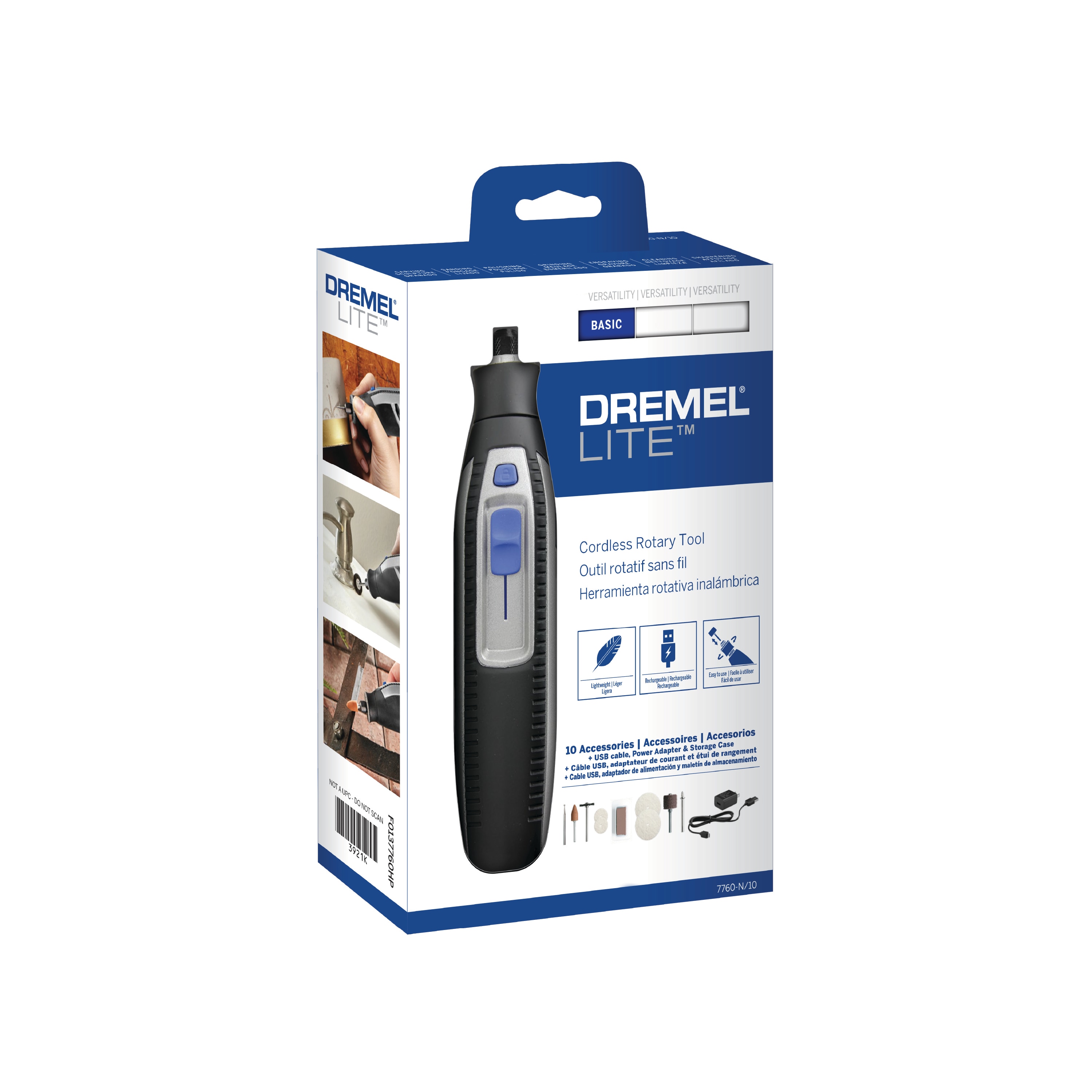 Dremel Lite Cordless Rotary Tool 10 Accessories Intermediate DAMAGED BOX