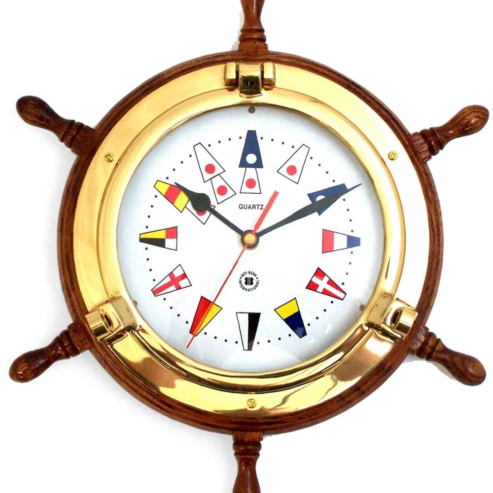 Ship Wheel Porthole Clock, Nautical Porthole Clock - Ship Porthole