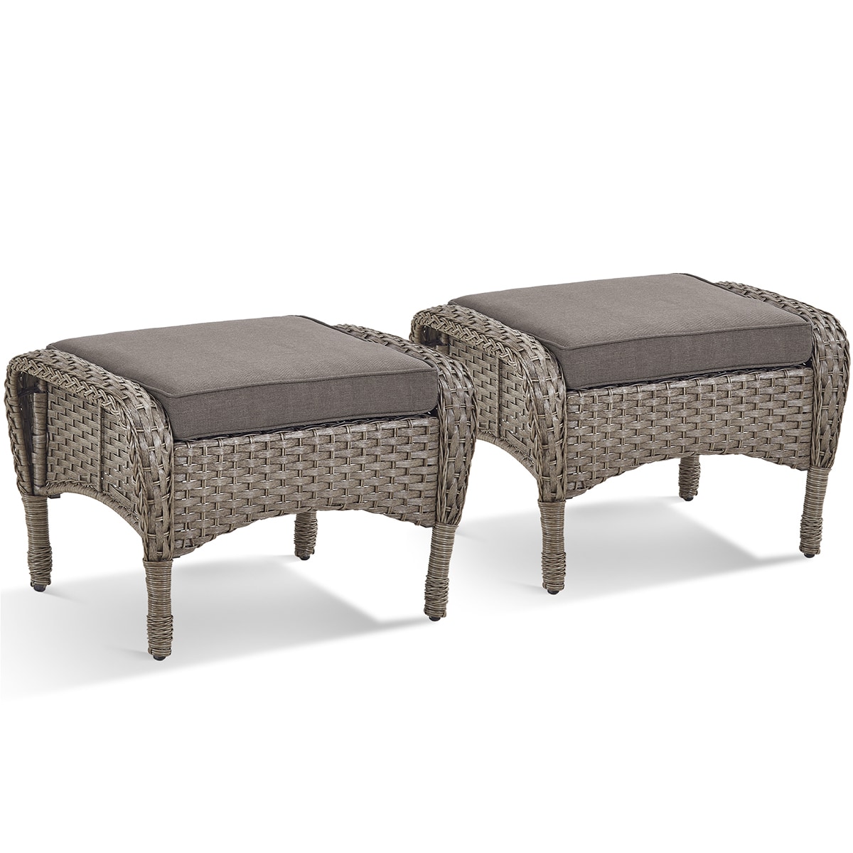 Rilyson FSKWGY40-3 New Juno 2 -Pack Gray Steel Ottoman