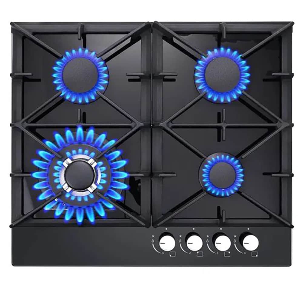 Kahomvis GEHT-QPC2-9TA 24-in 4 burners Black Gas Cooktop