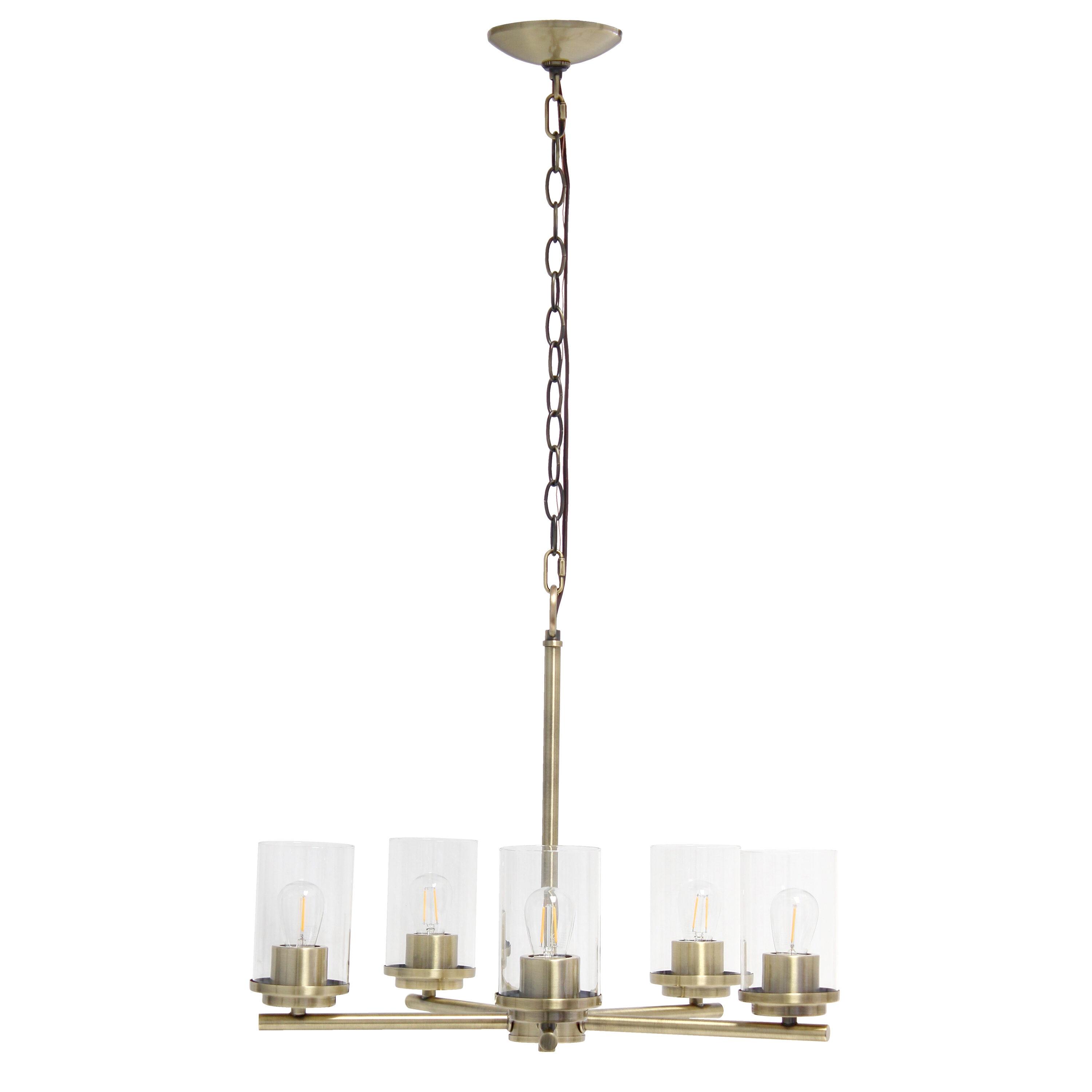 Lalia Home Classix 5-Light Antique Brass Traditional Clear Glass