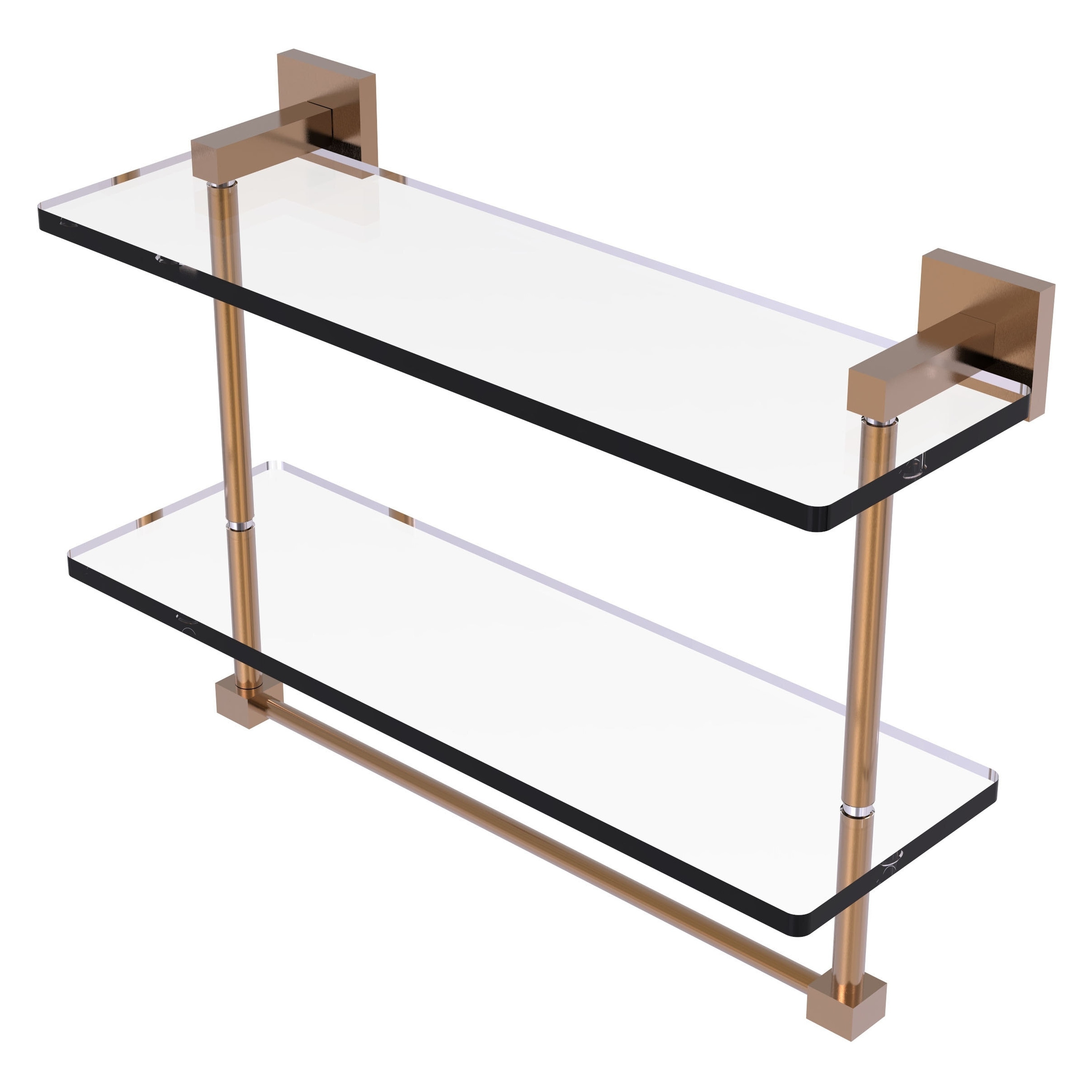 Allied Brass MT-2-16TB-BBR Montero Brushed Bronze 2 -Tier Wall mount Bathroom Shelf ( 16-in x 11.7-in x 5-in )