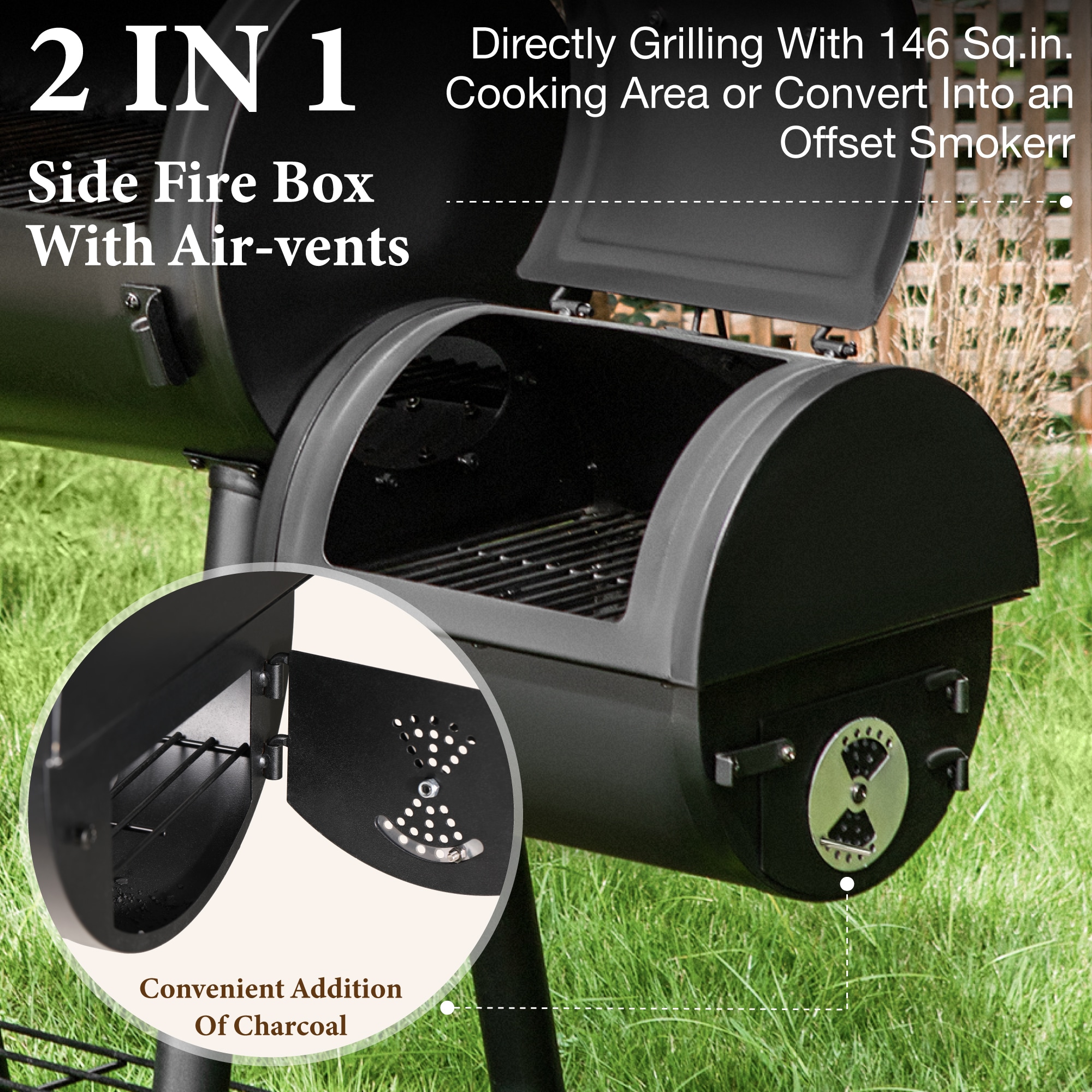 Sunshine Valley E02GR006 Charcoal-Smokers - View #5