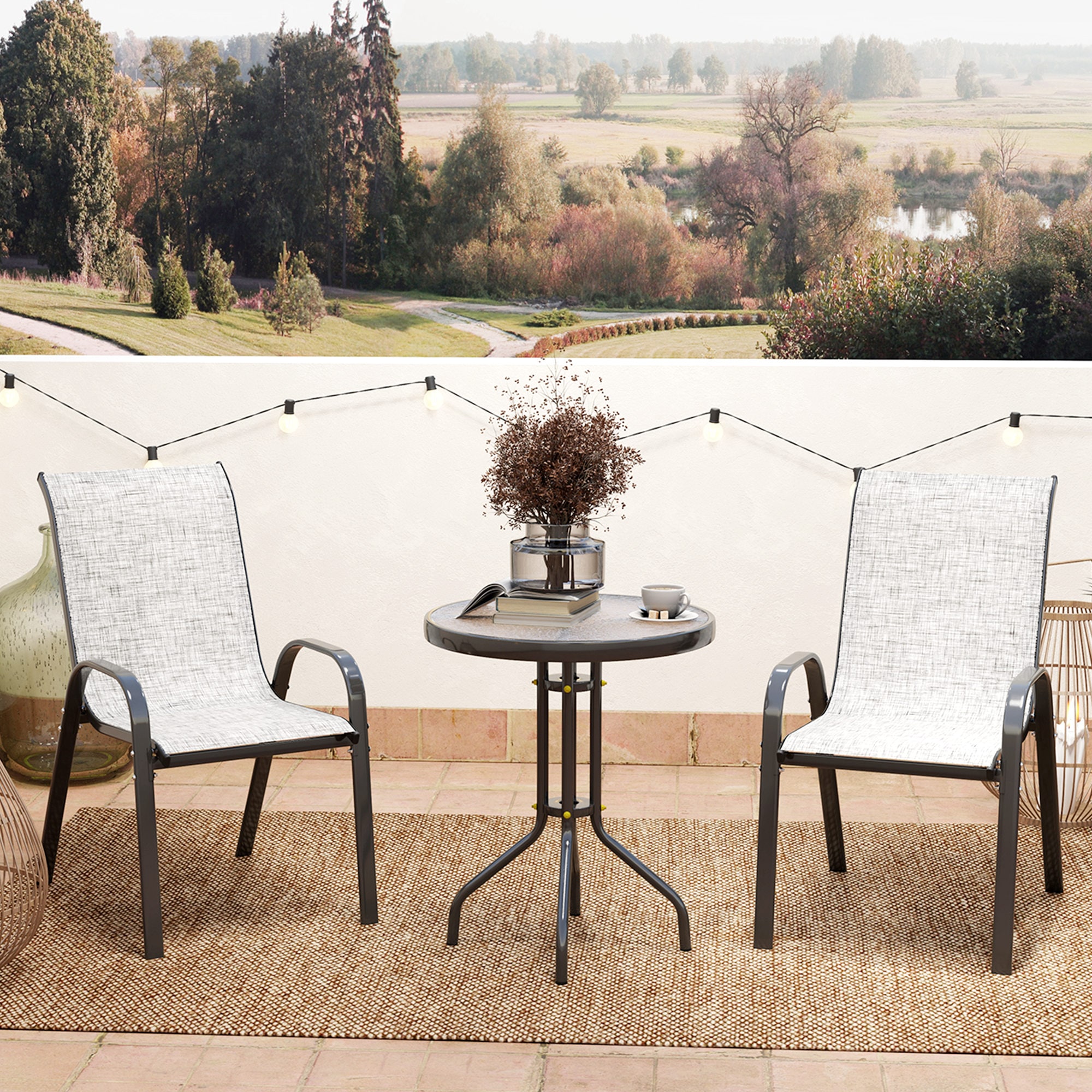 Outsunny 84G-682V00GY Patio-Tables - View #2
