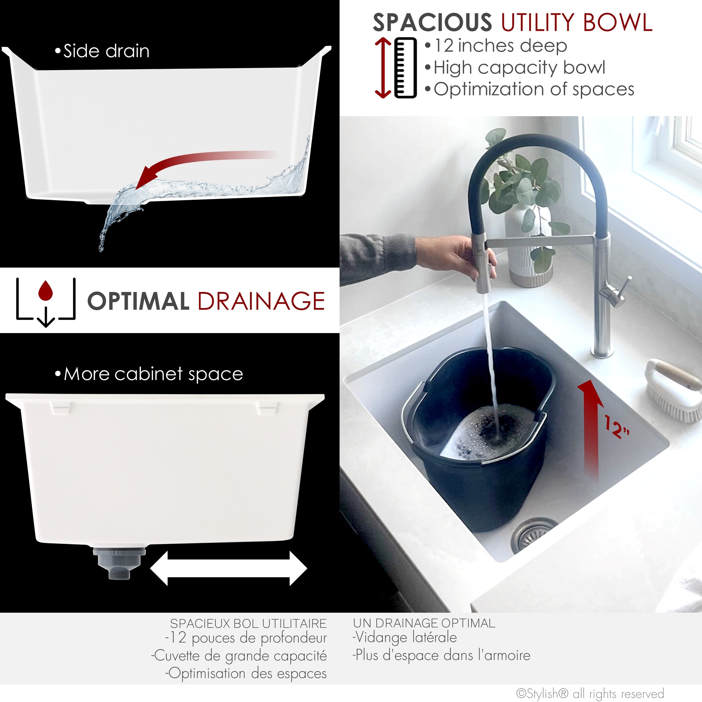 Stylish S-825H Kitchen-Sinks - View #6