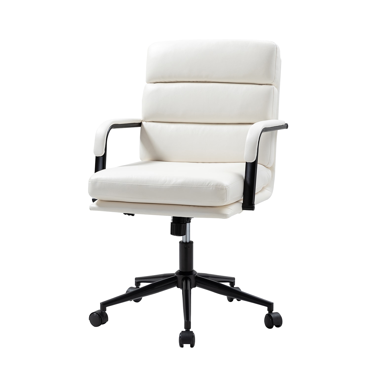 14 Karat Home Indigo WHITE Contemporary Adjustable Height Swivel Polyester Task Chair