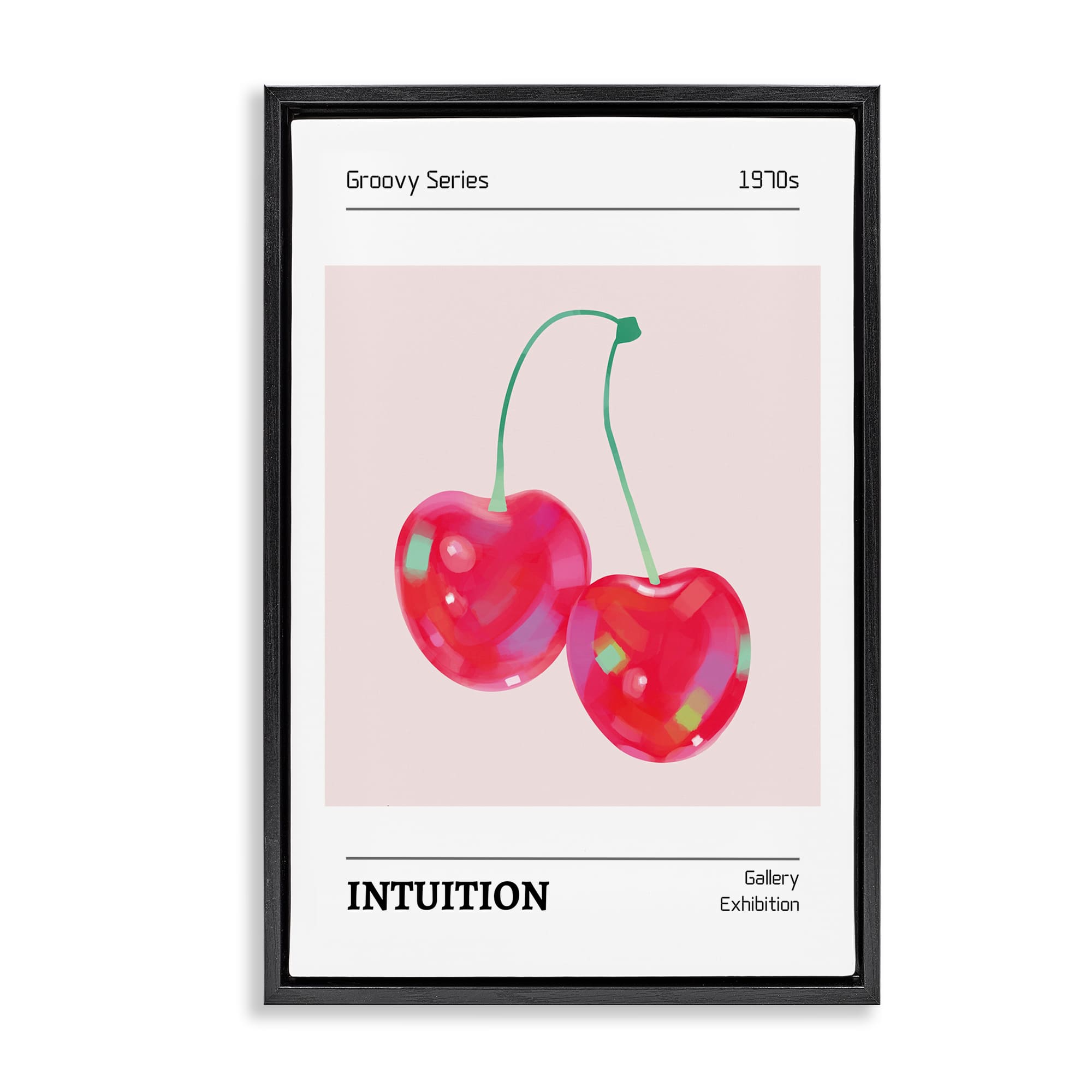 Stupell Industries BT-671-FFB-16X24 Intuition Phrase Cherries Floating Frame design by LSR Design Studio