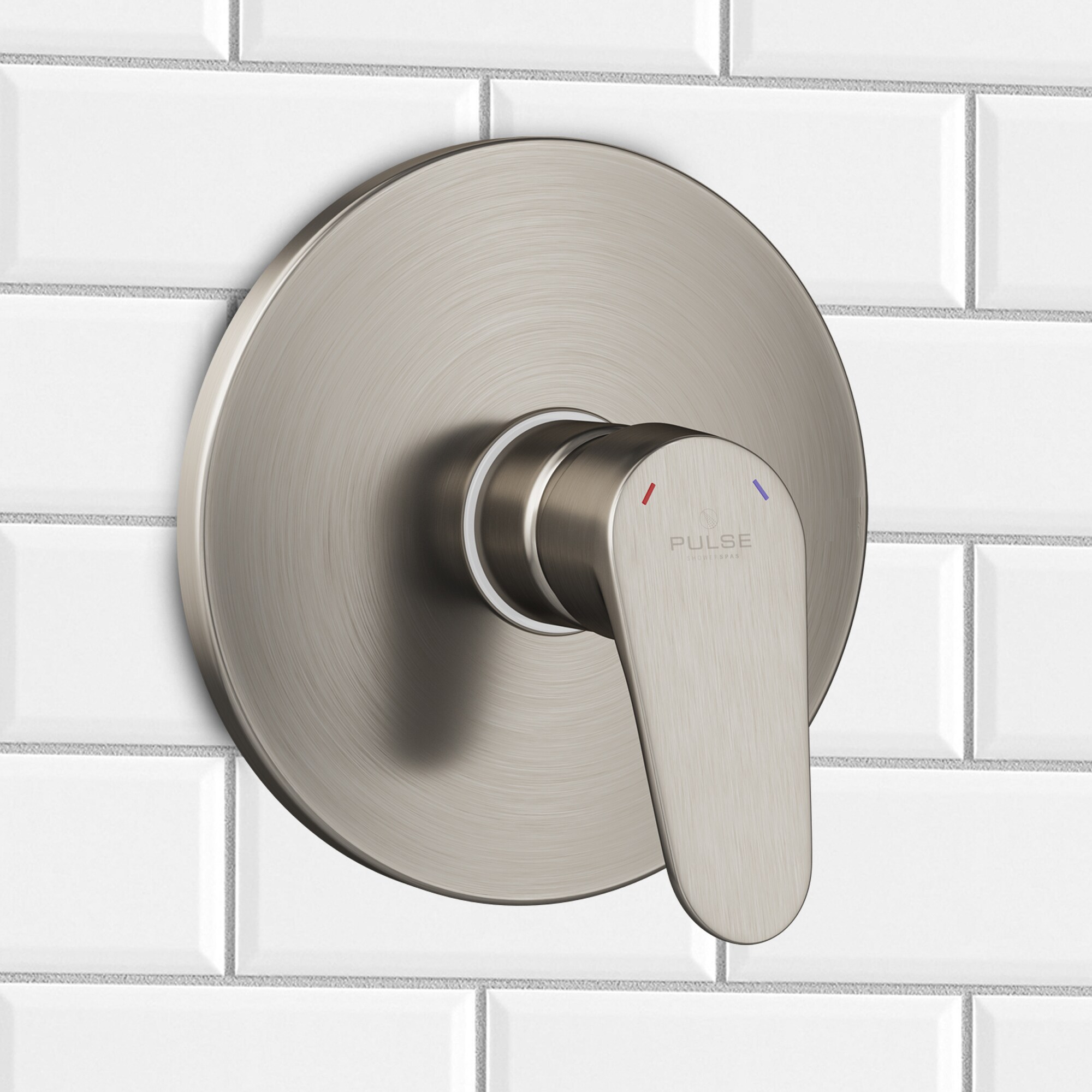 Brushed Nickel Lever Shower Valve with Safety Stop