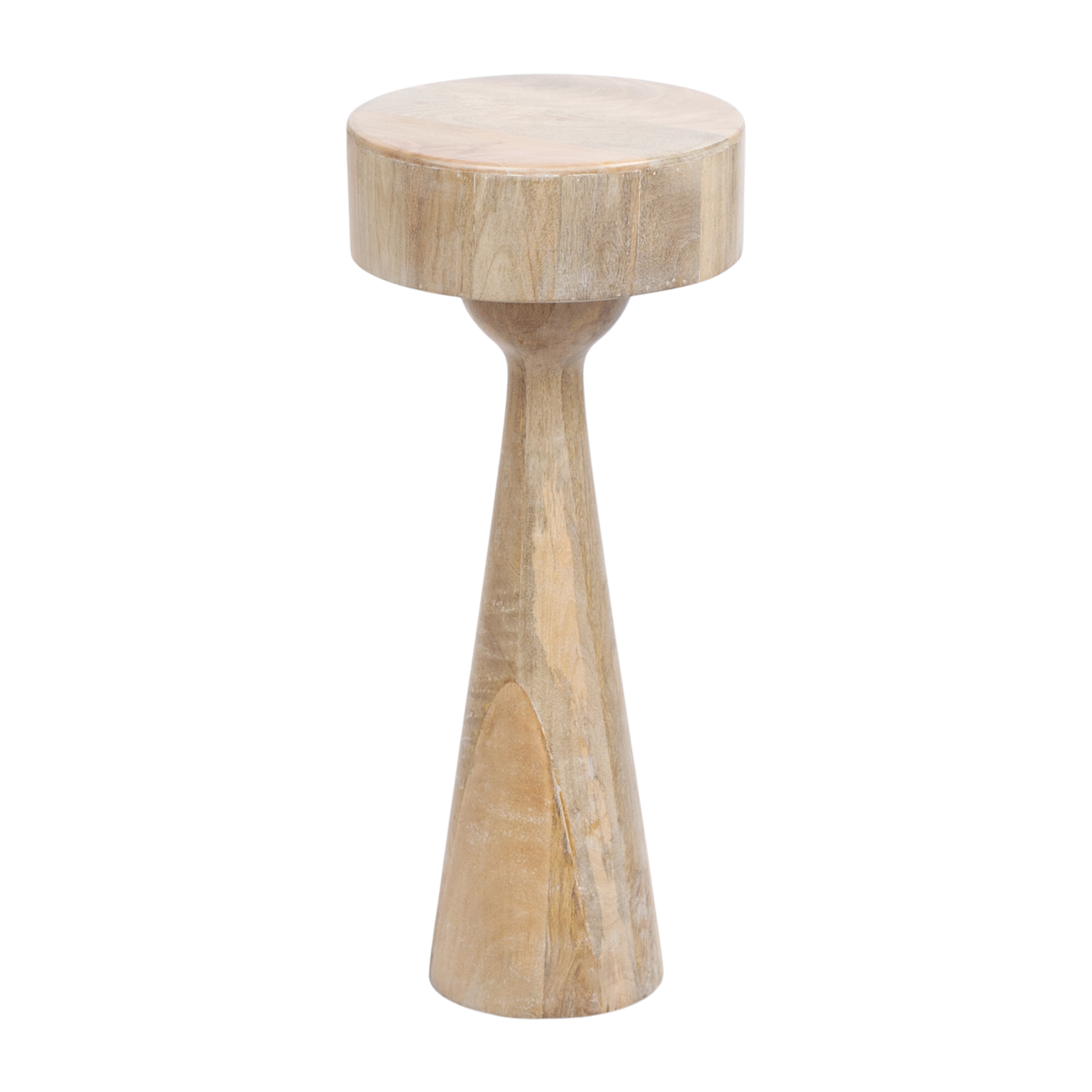 Kate and Laurel 227905 Solbrett 9.50-in W x 22.00-in H Natural Wood Round Glam End Table