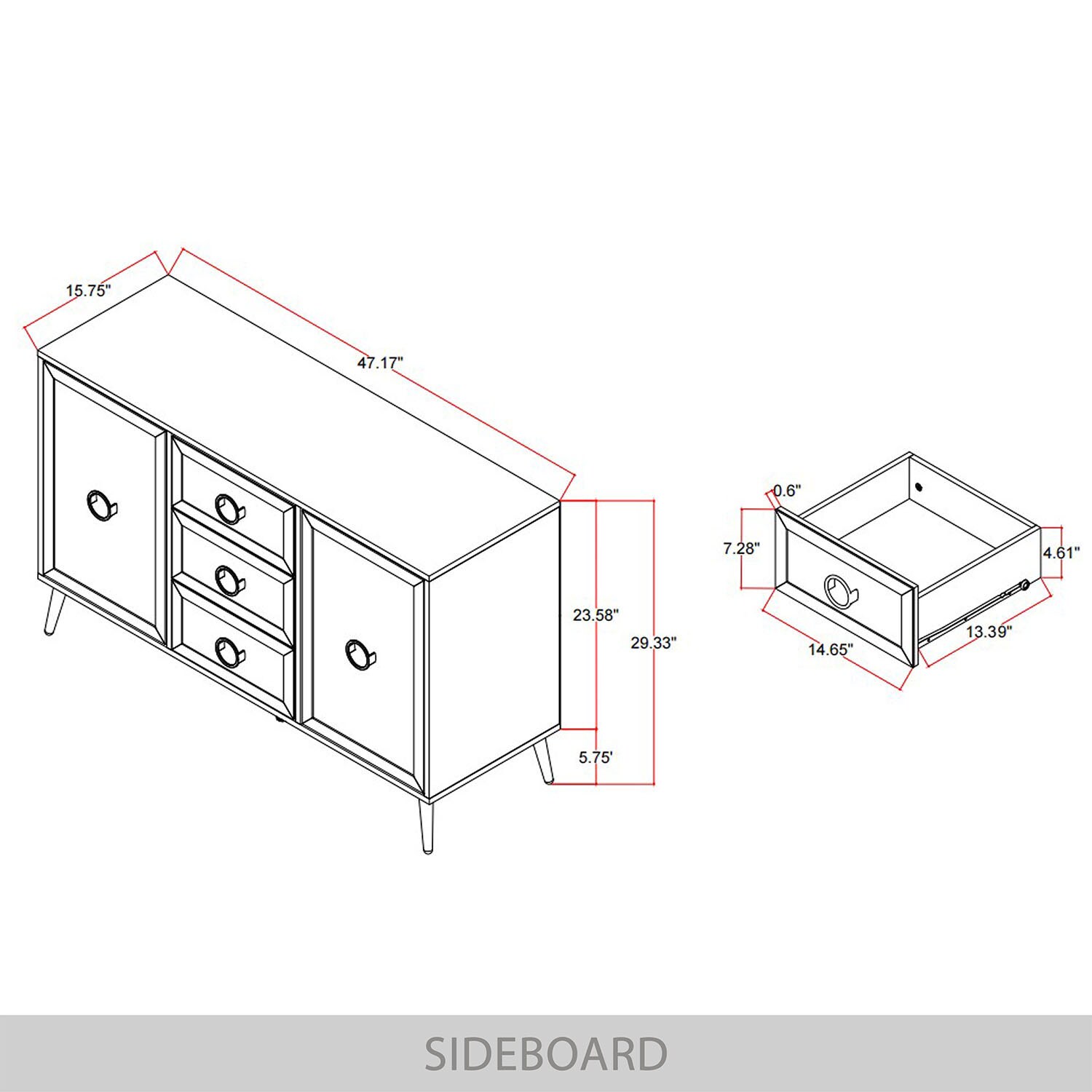 ChaletPosh C4008SB-BK Dining-Kitchen-Storarge - View #11