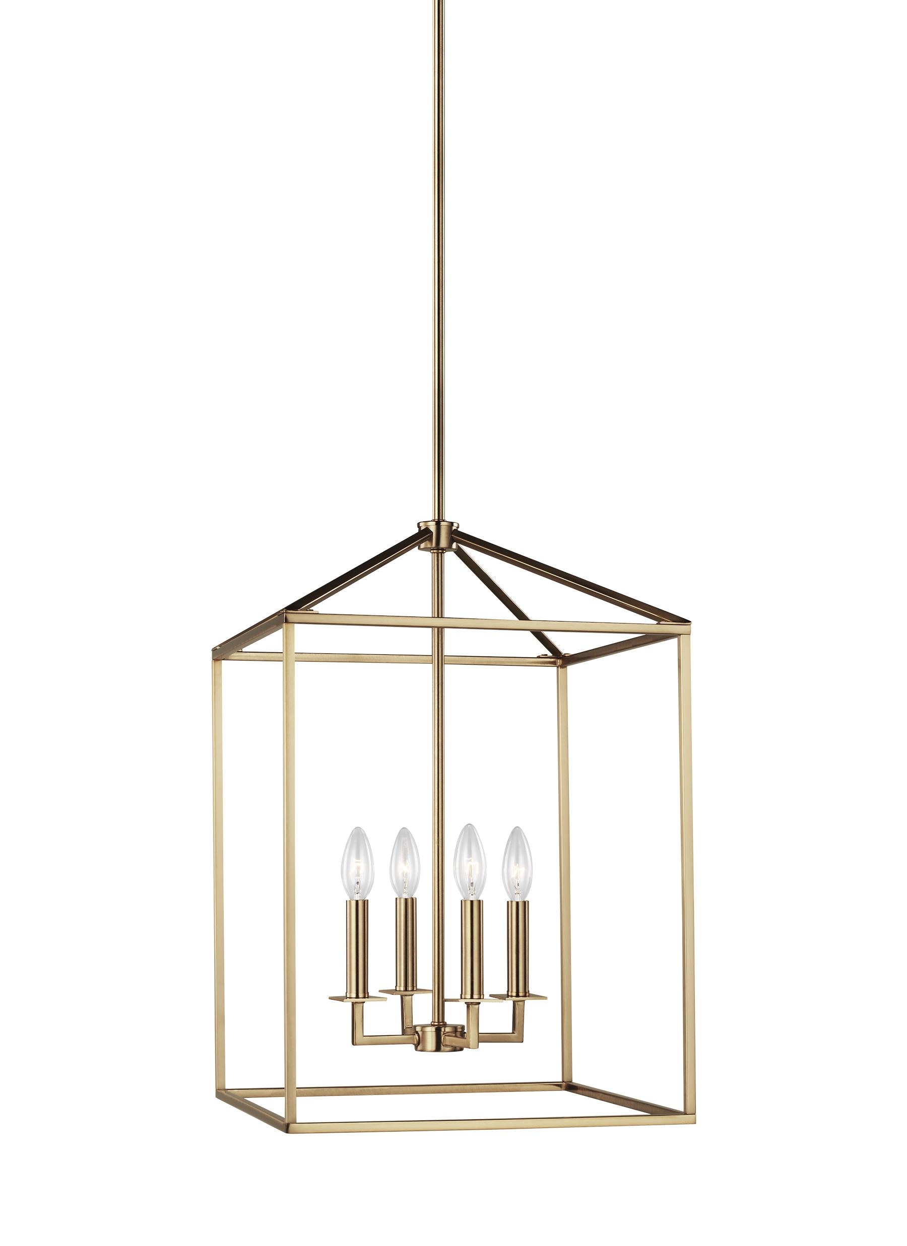Generation Lighting 5115004EN-848 Perryton 4 -Light Satin Brass Transitional Schoolhouse Medium Hanging Pendant light