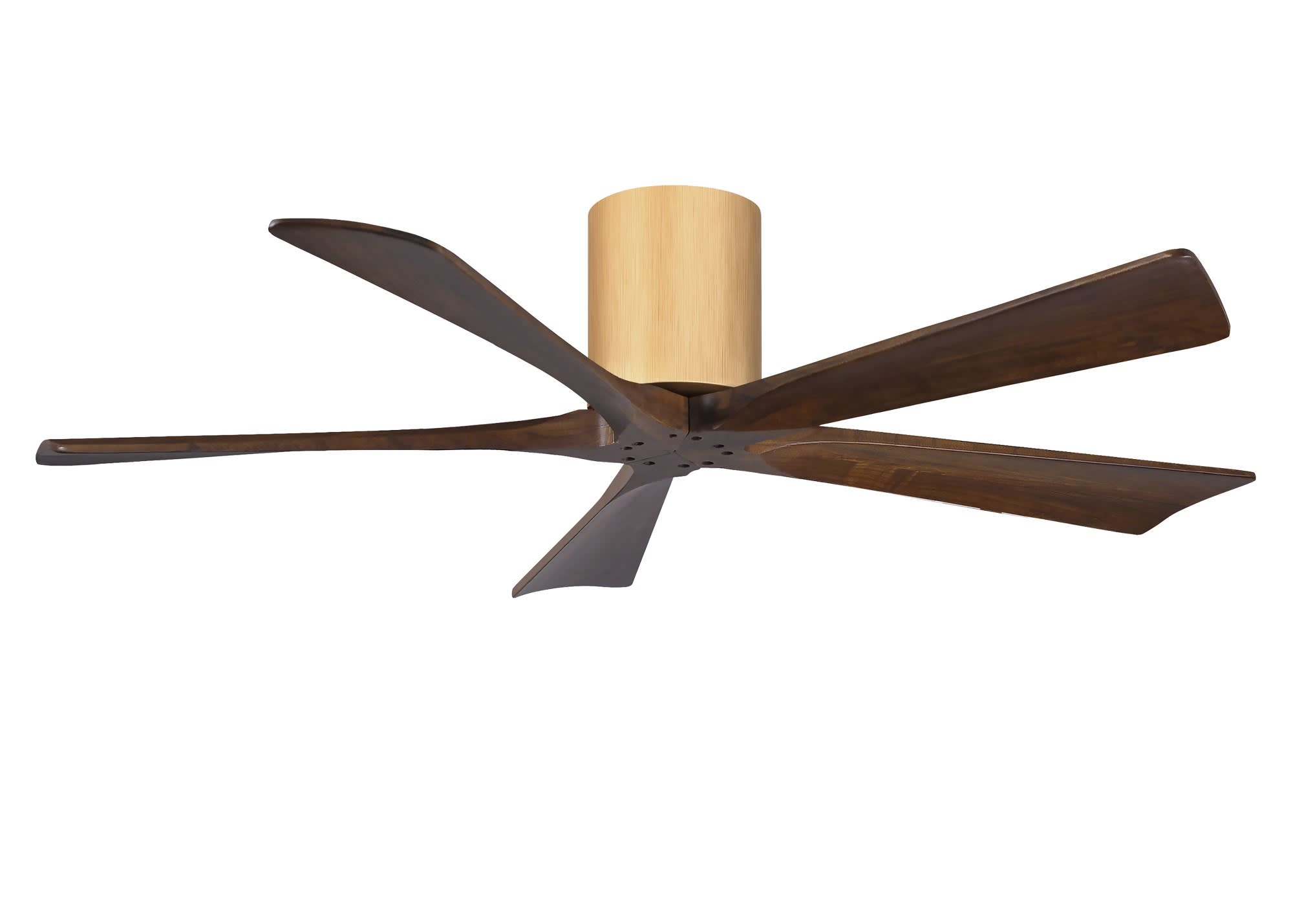 Matthews Fan Company Irene-5HLK 5-Blade Flush Mount Ceiling Fan with Integrated LED in Rustic Style 52 Inches Wide-Light Maple Tone Finish-Wa
