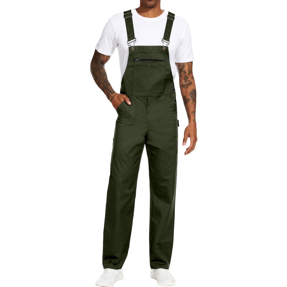 WORK IDEA  Men's Bib Overalls Workwear Fashion Lightweight Jumpsuit with Pockets(XL)