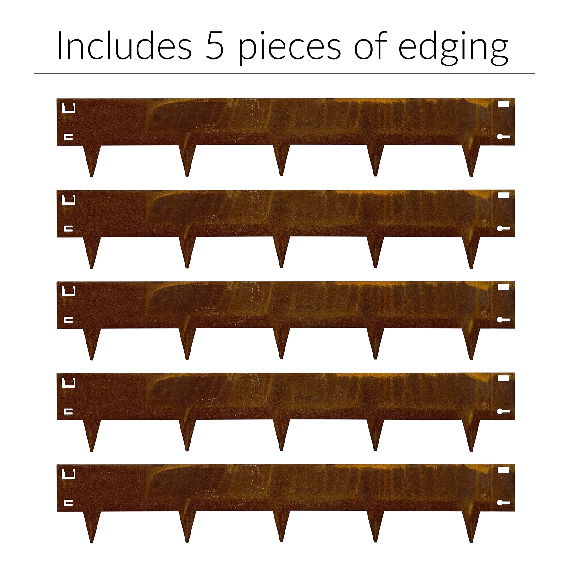 8 ft. x 4 in. 14-Gauge Brown Steel Landscape Edging (5-Pack)