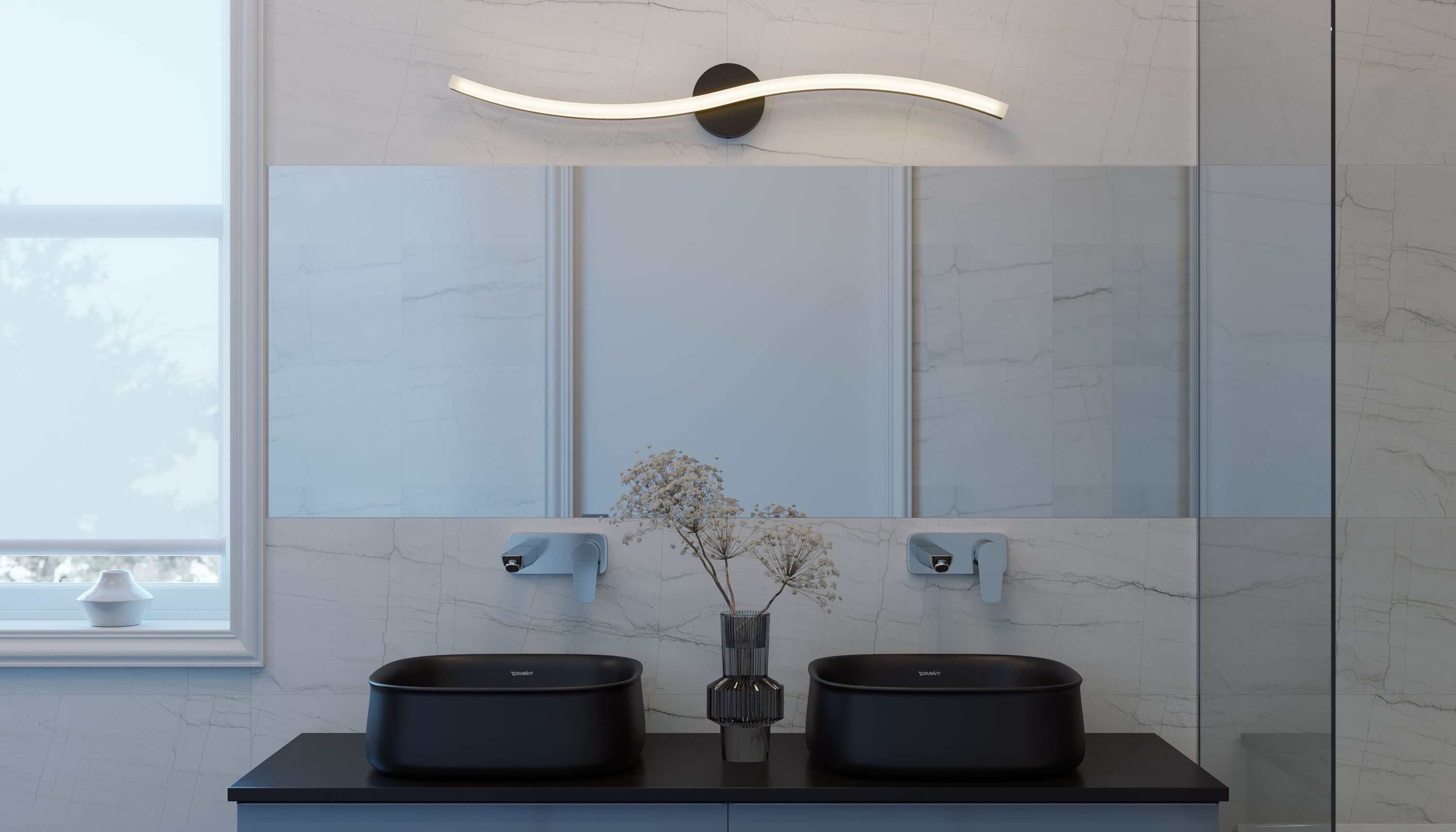 AFX TRCV2405L30D1BK Trace 3-in 1 -Light Black Integrated LED Modern/contemporary Vanity light