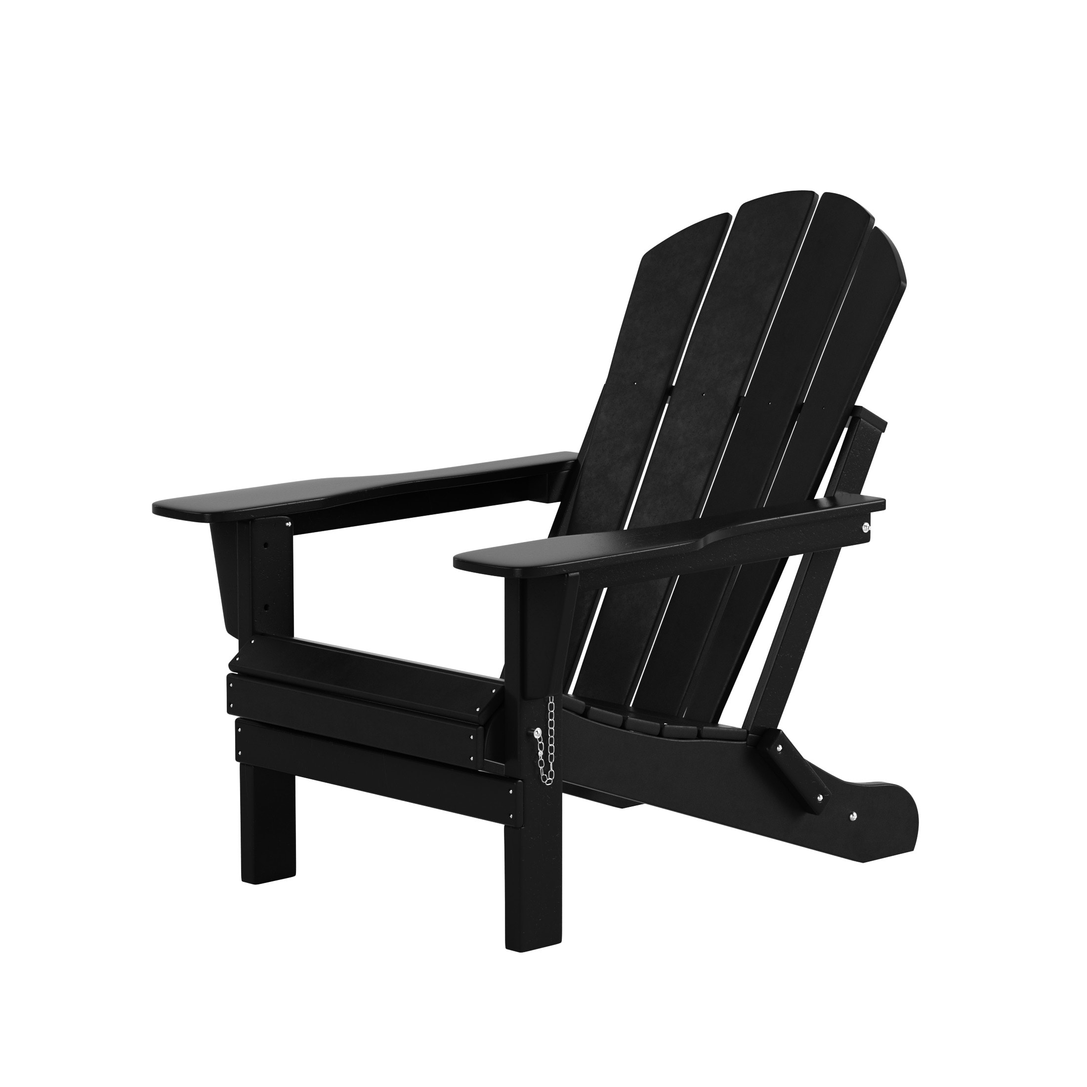 Sleek Black Polyethylene Folding Adirondack Chair Set