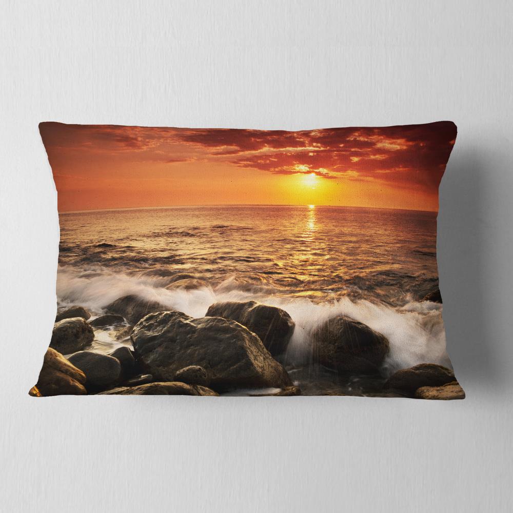Designart CU10880-12-20 12-in x 20-in Blue Indoor Decorative Pillow