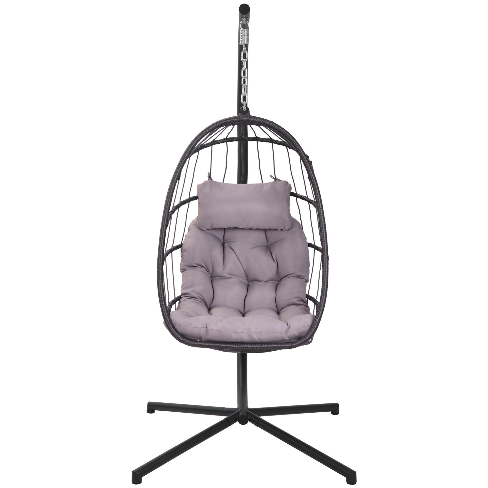 Miki Shinly SFL-5361-01MI Hammock Chair Palm City Grey Woven Hammock with Stand