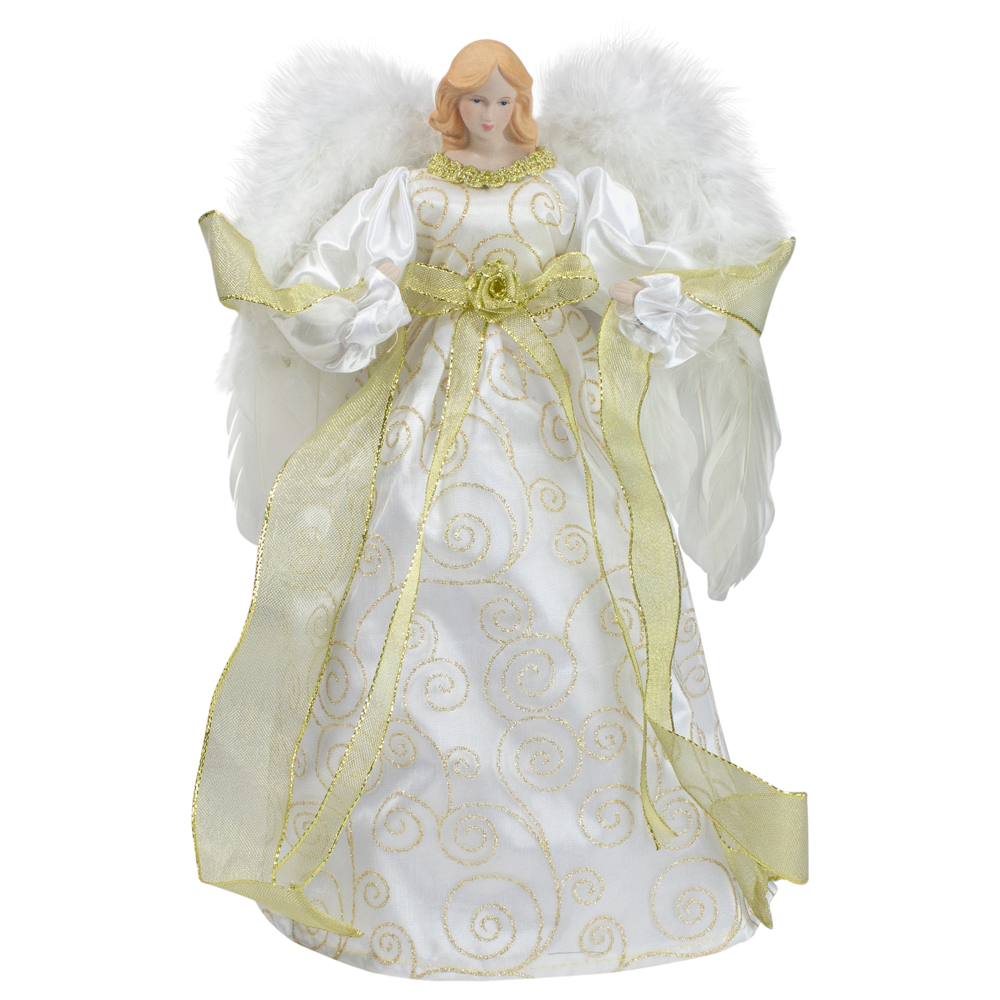 14 Sinamay Twine Tabletop/Tree Topper Angel (Natural/Gold)
