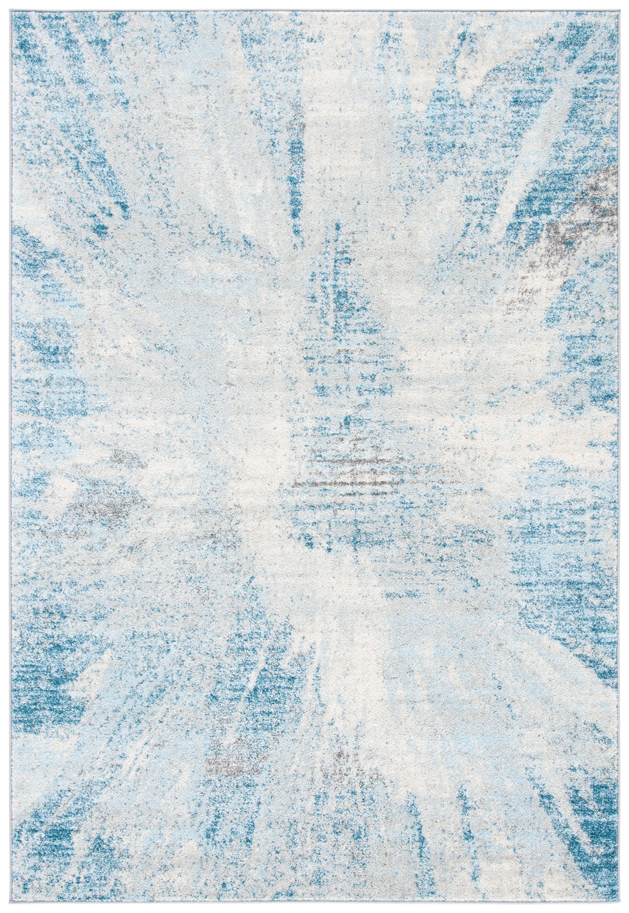 Safavieh TUL228F-5 Tulum Avdotja 5 x 8 (ft) Loomed Polypropylene Gray/Blue Rectangular Indoor Distressed/Overdyed Bohemian/Eclectic Area rug