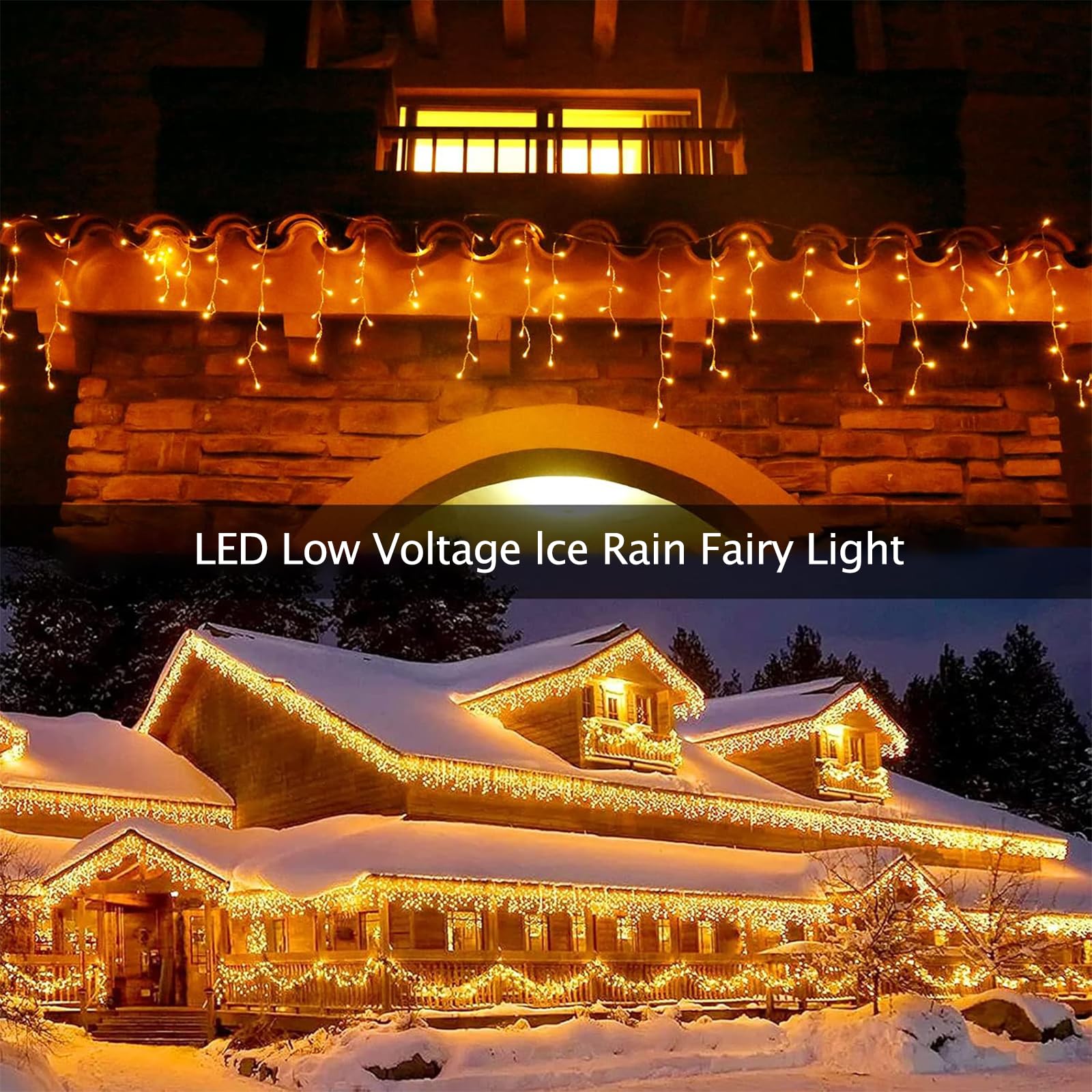 Vrbgify Christmas Icicle Lights Outdoor 33Ft 400 LED Waterproof Plug ...