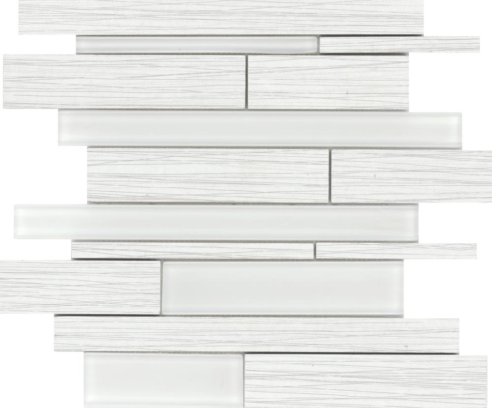 Emser F72THREWH1313MOL Thread 12-Pack White Porcelain Border Tile (Common: 13-in x 13-in; Actual: 13.07-in x 13.07-in)