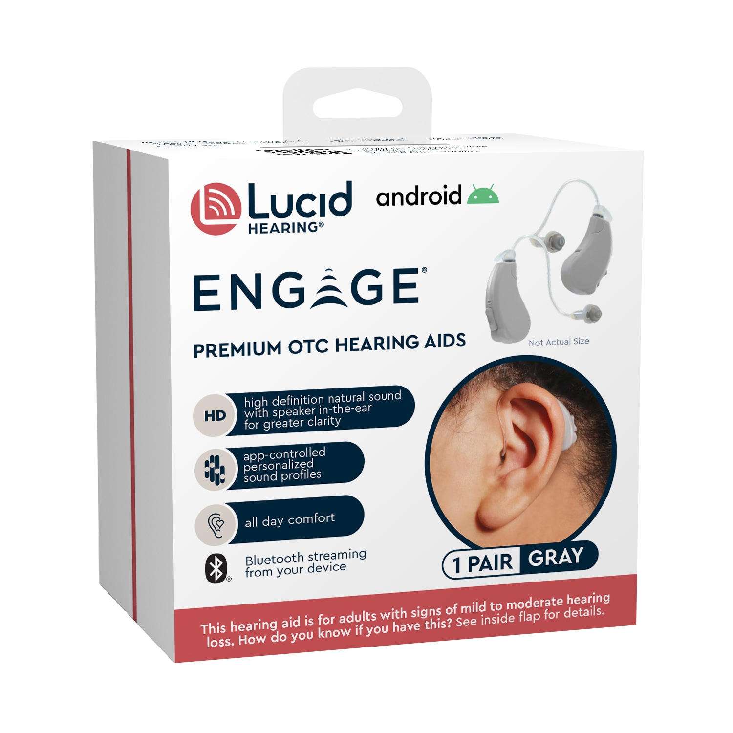 Lucid Audio Engage Premium OTC Hearing Aids Android Reusable Hearing ...