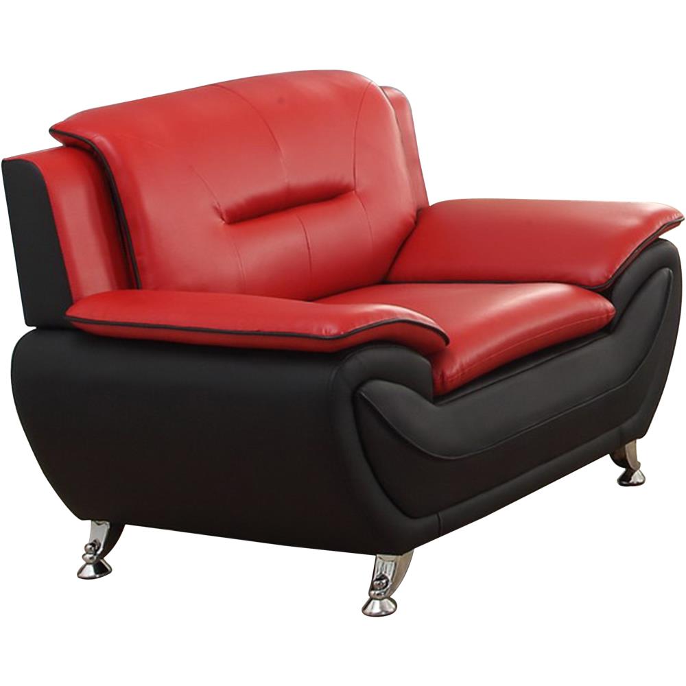 red and black armchair