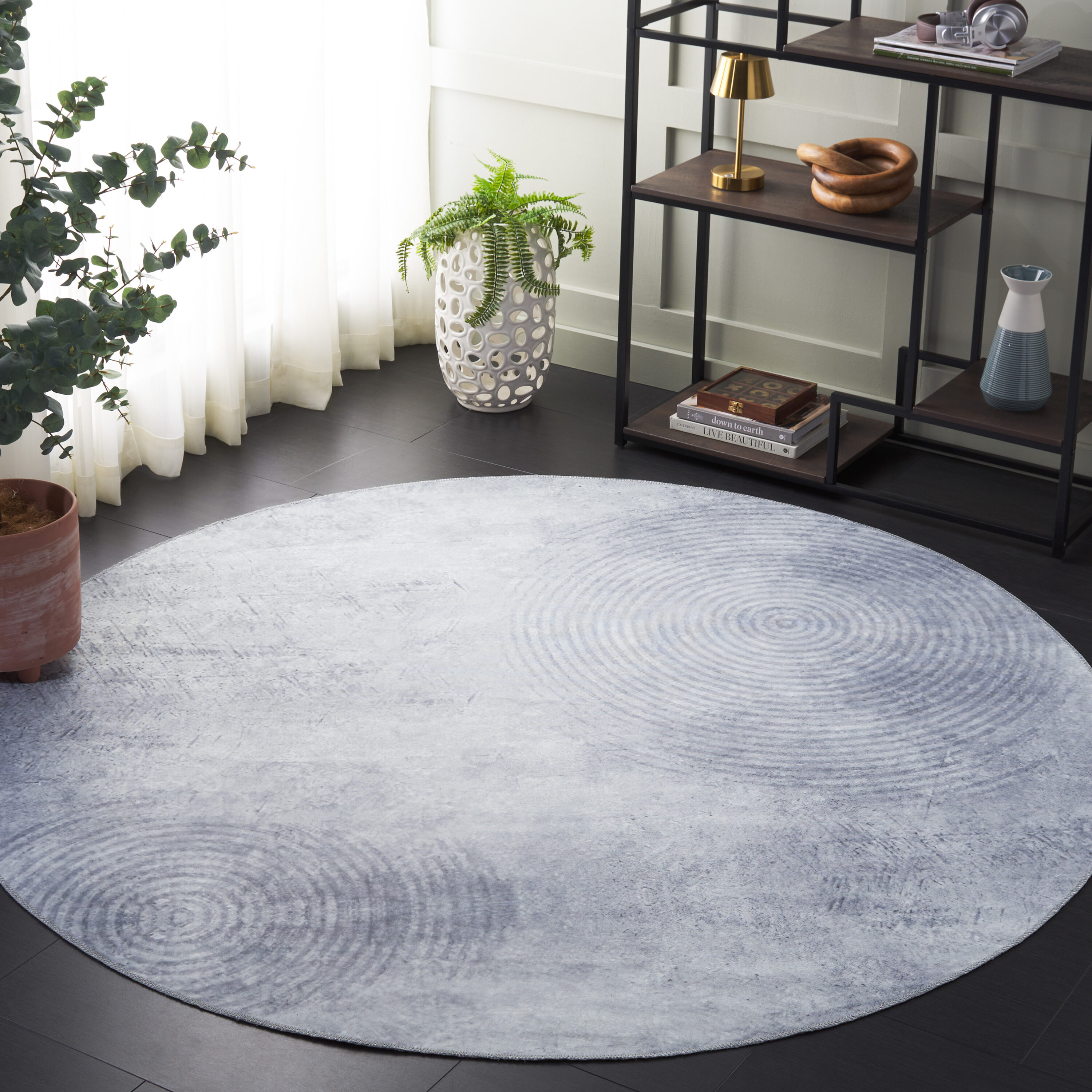Malibu 809F Gray 6ft x 6ft Contemporary Rug